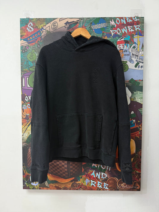 Chrome Hearts Hoodie Vertical Leather Plus Logo Used Large