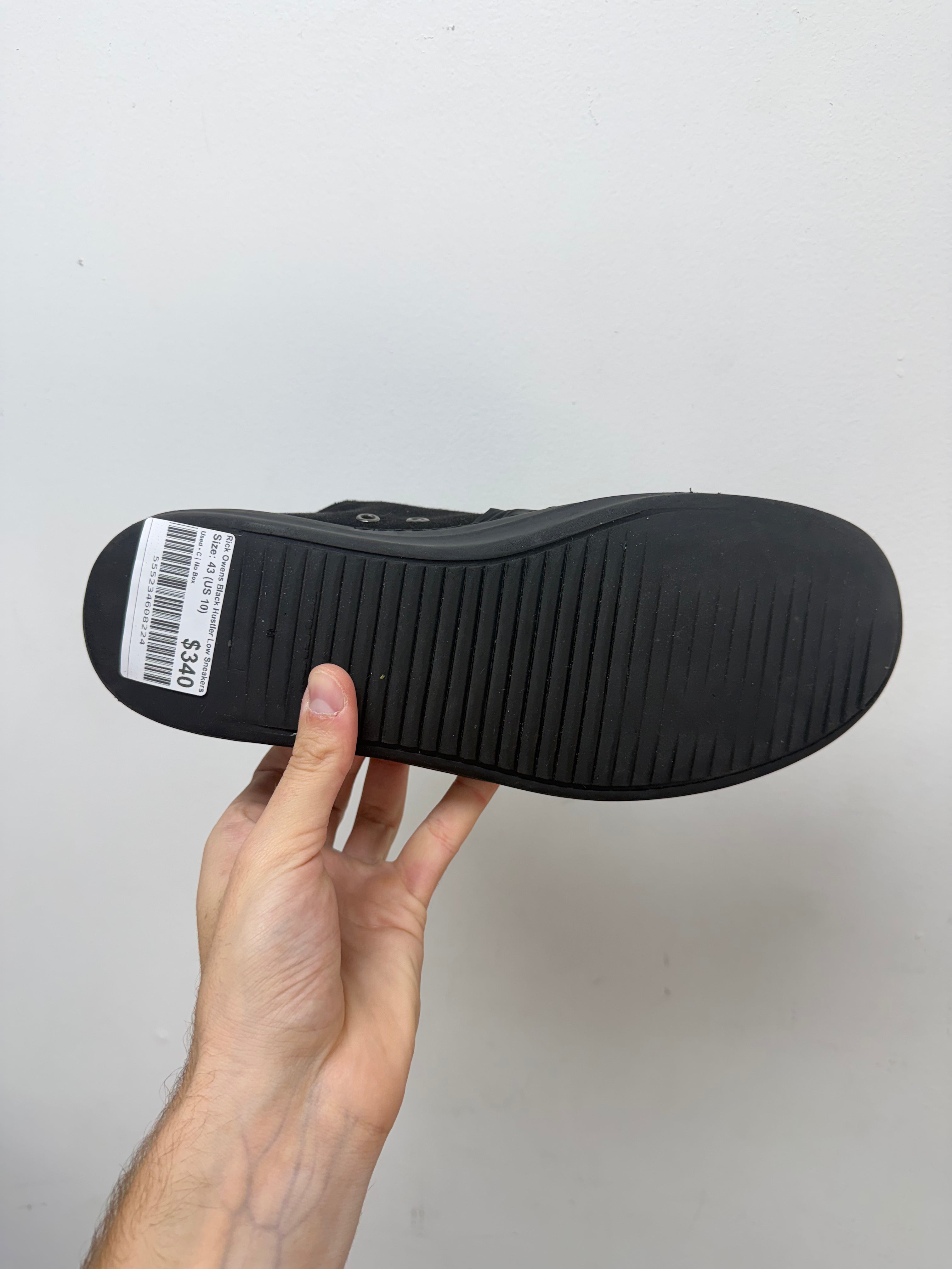 Rick Owens Black Hustler Low Sneakers