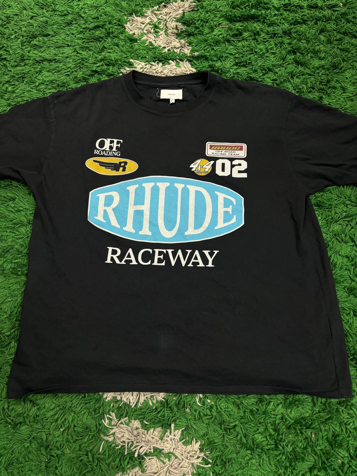 Rhude Raceway Tee Black Baby Blue Used Large N/A