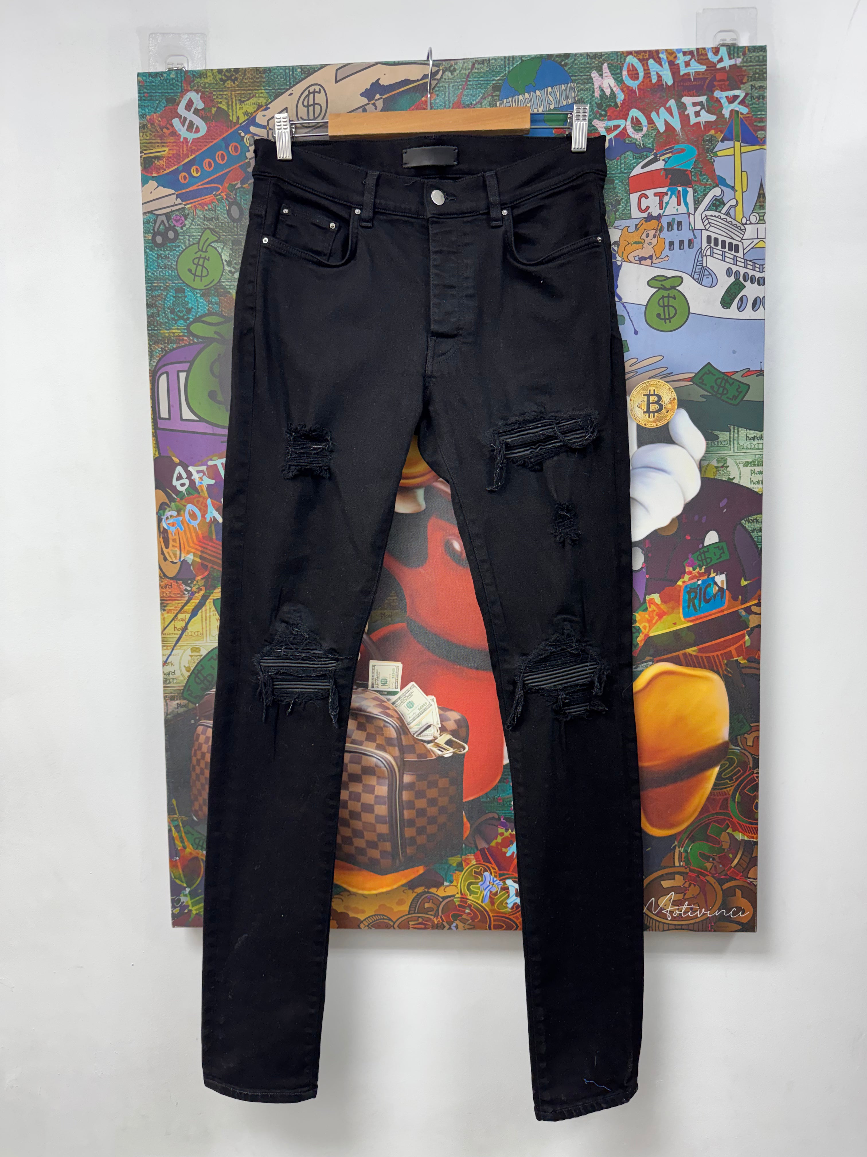 Amiri MX1 Black Black Patch Jeans
