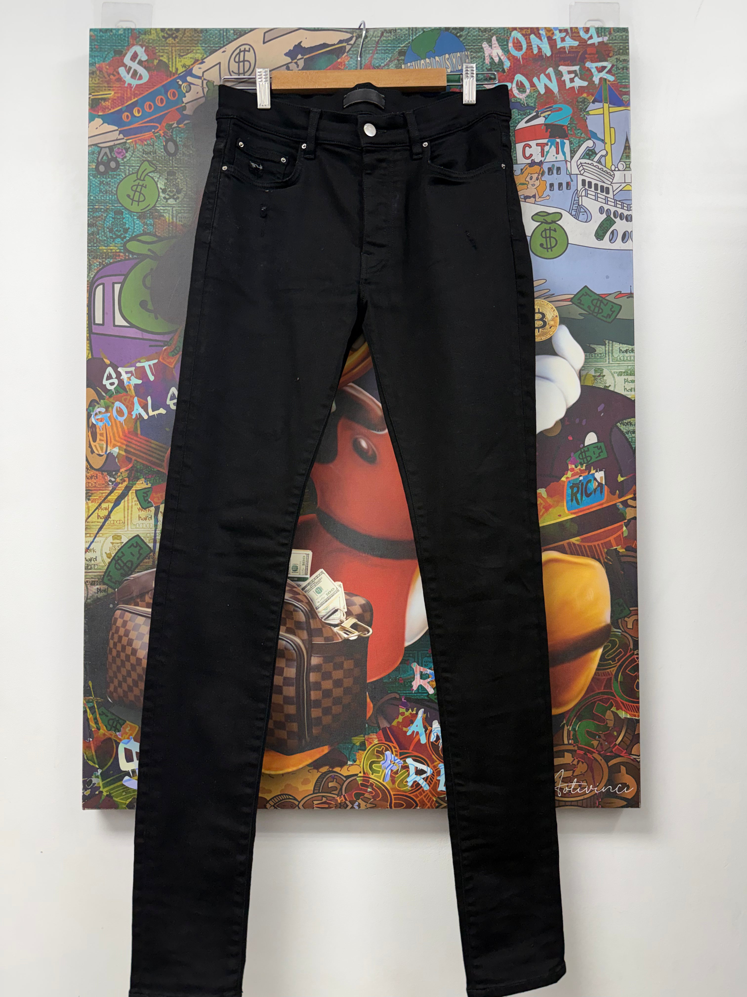 Amiri Black Plain Thrasher Jeans