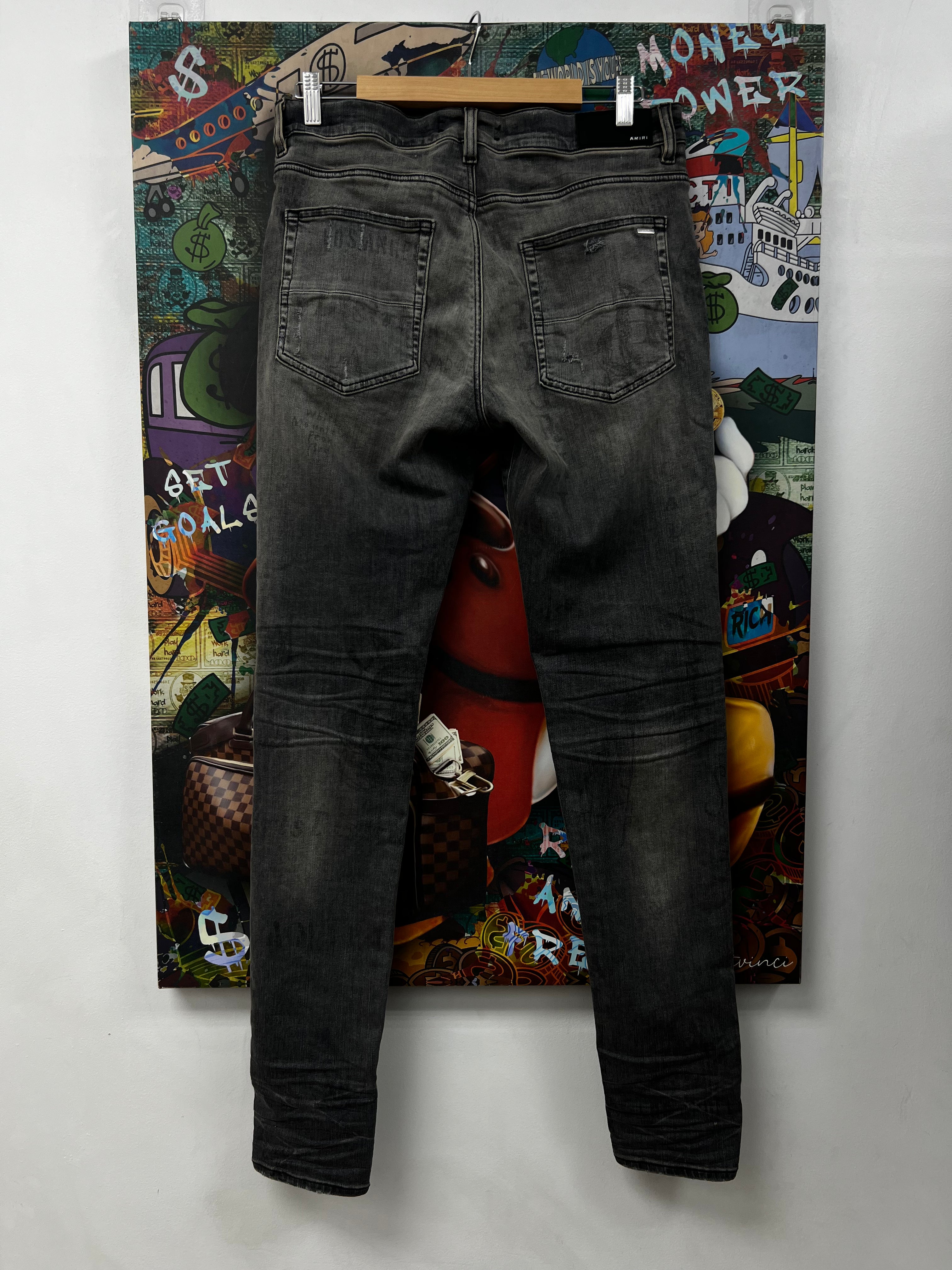 Amiri Grey Stencil Jeans