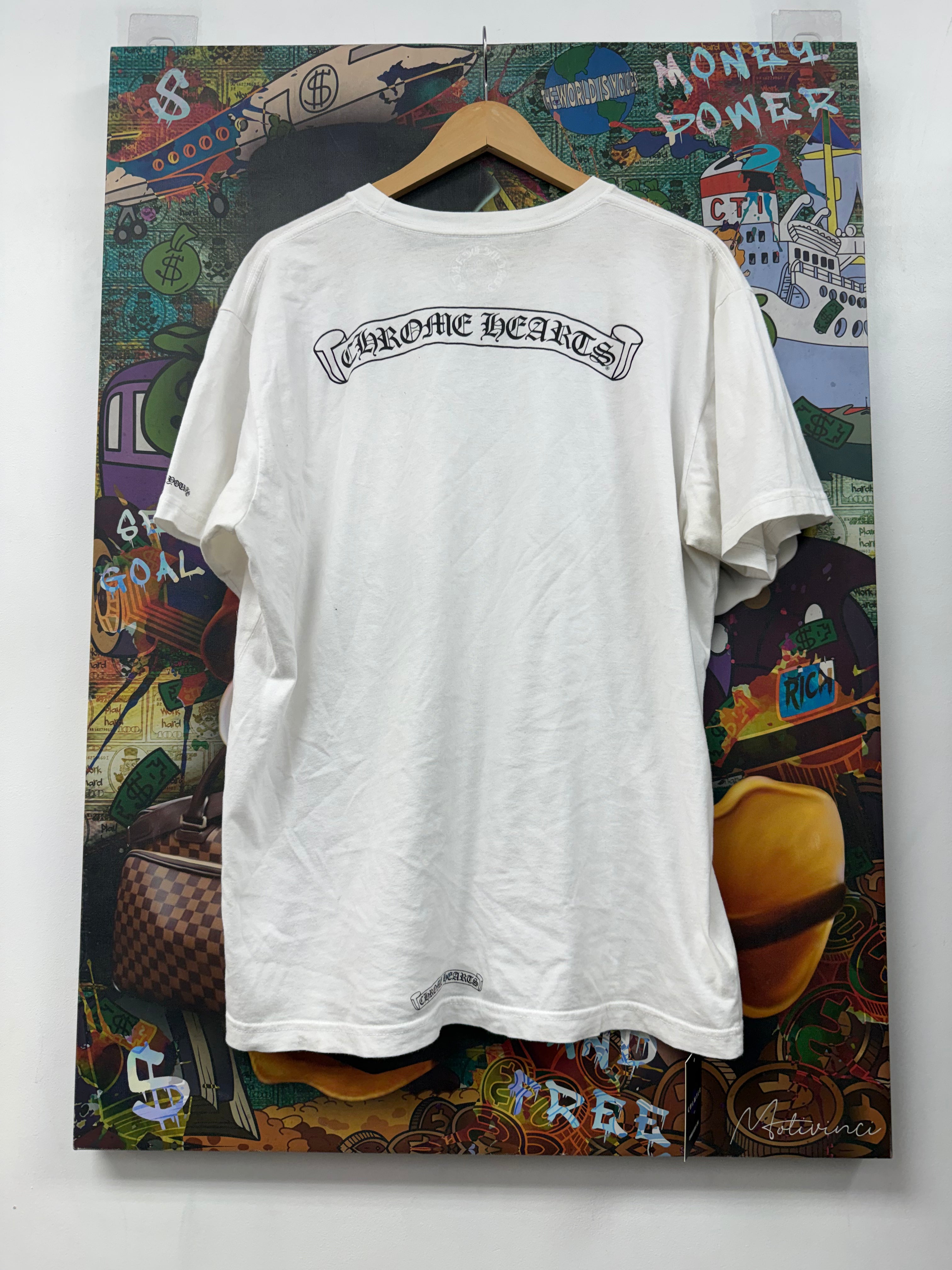 Chrome  Hearts White Scroll Logo Tee