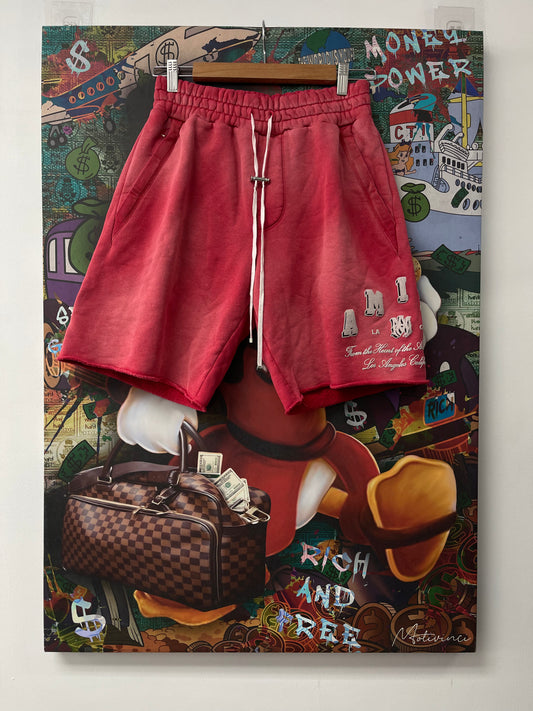 Amiri Collegiate Logo Shorts Red Used