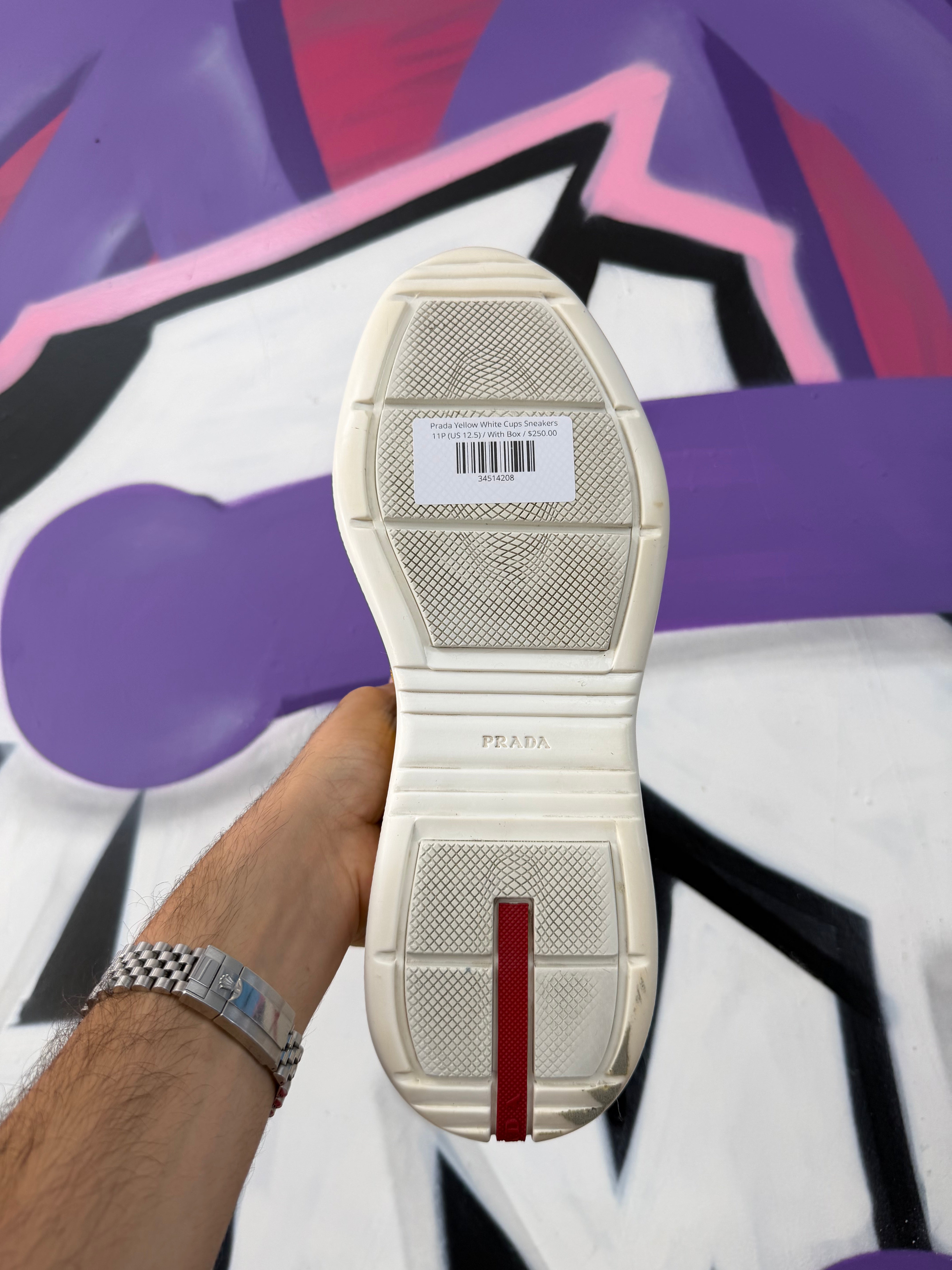 Prada Yellow White Cups Sneakers
