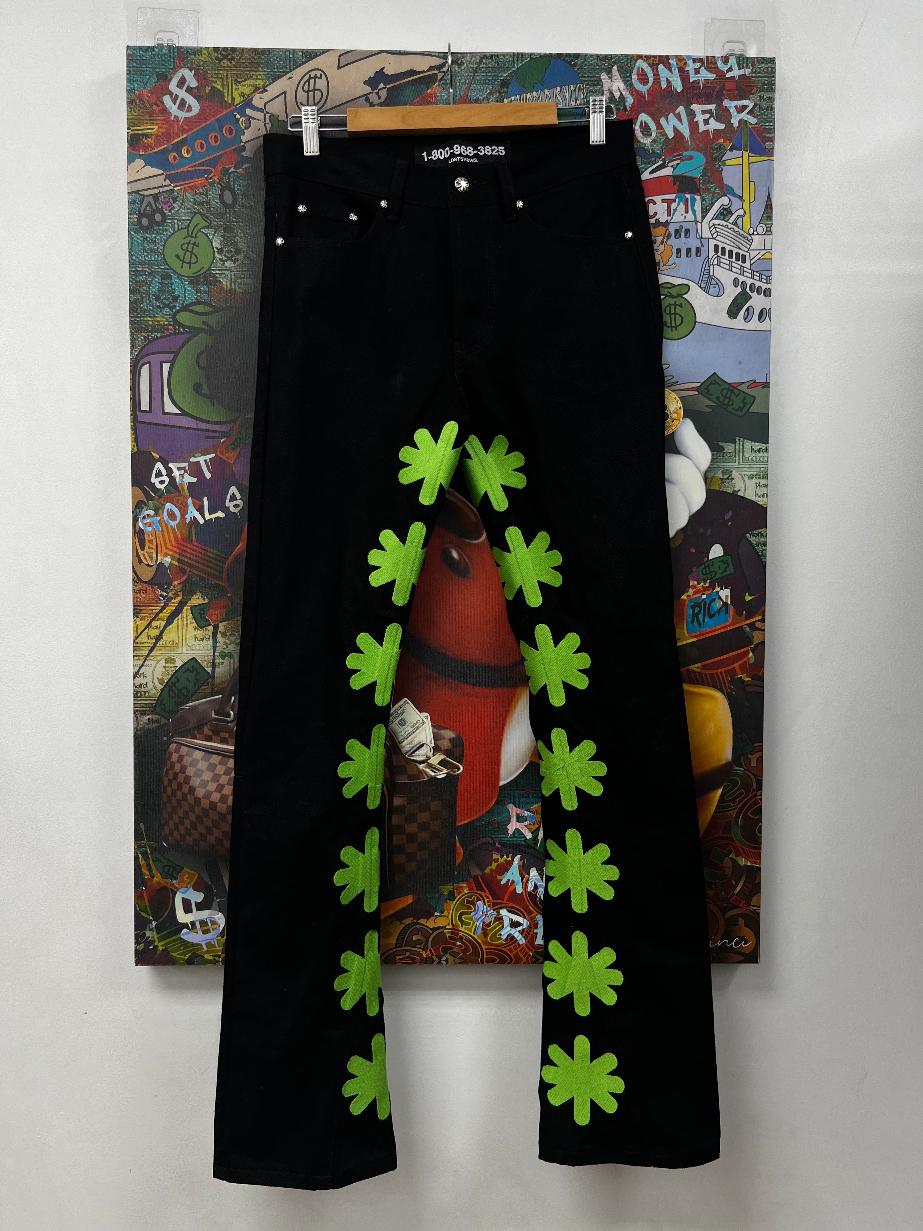 LOST SHDWS Black Neon Denim Jeans