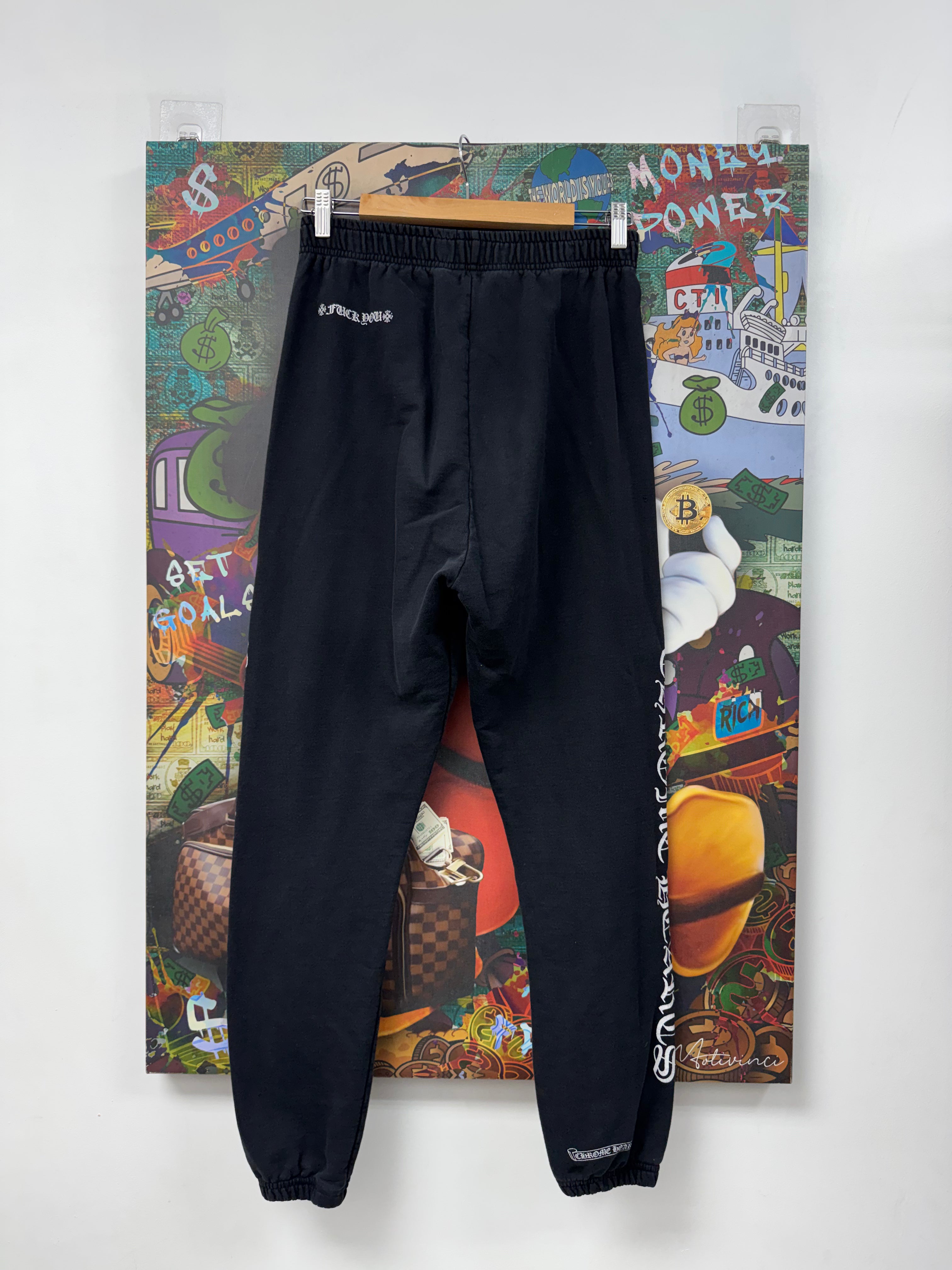 Chrome Hearts Black Scroll Logo (No Pockets) Sweats