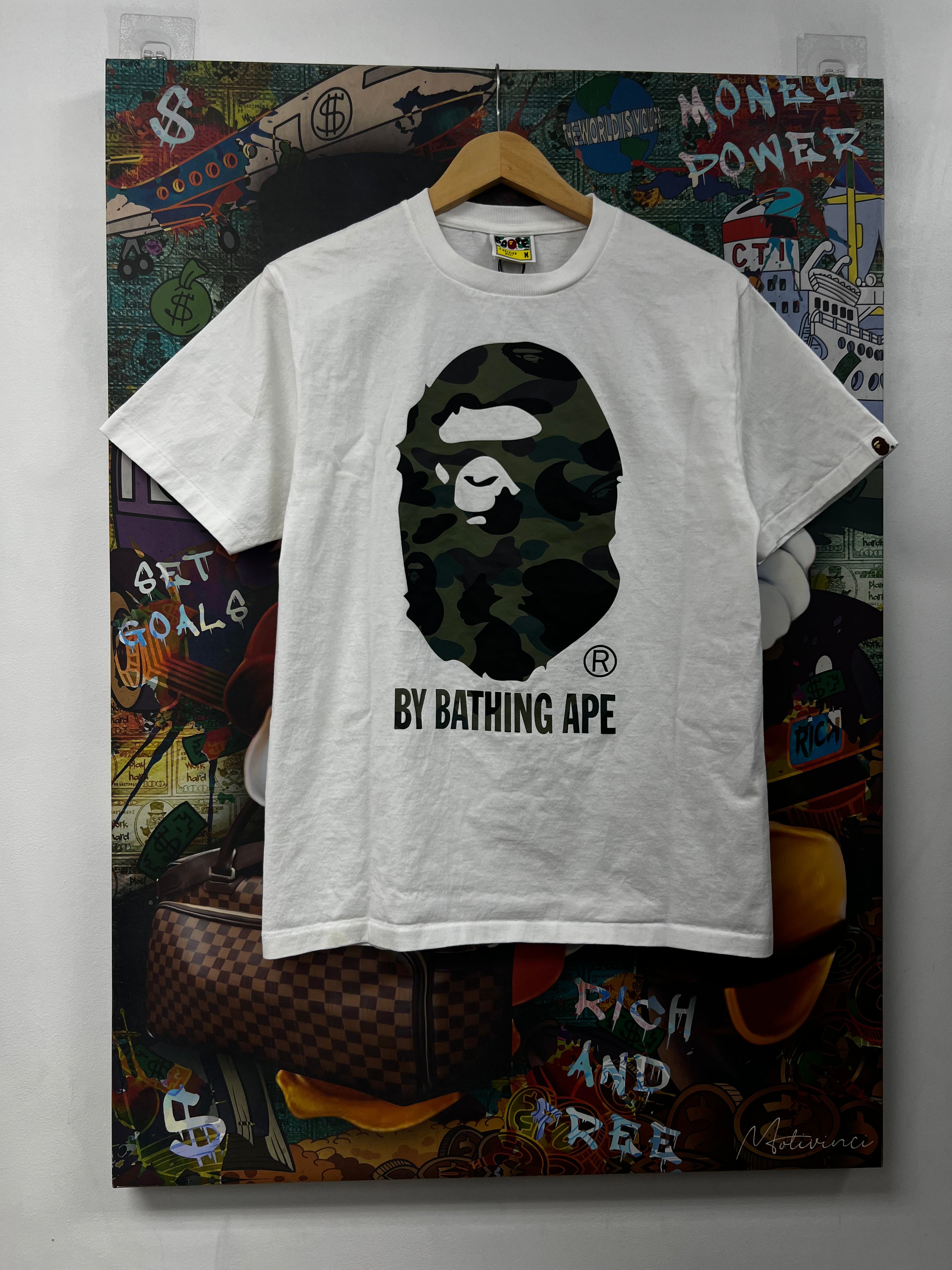 BAPE White Camo ABA Head Tee