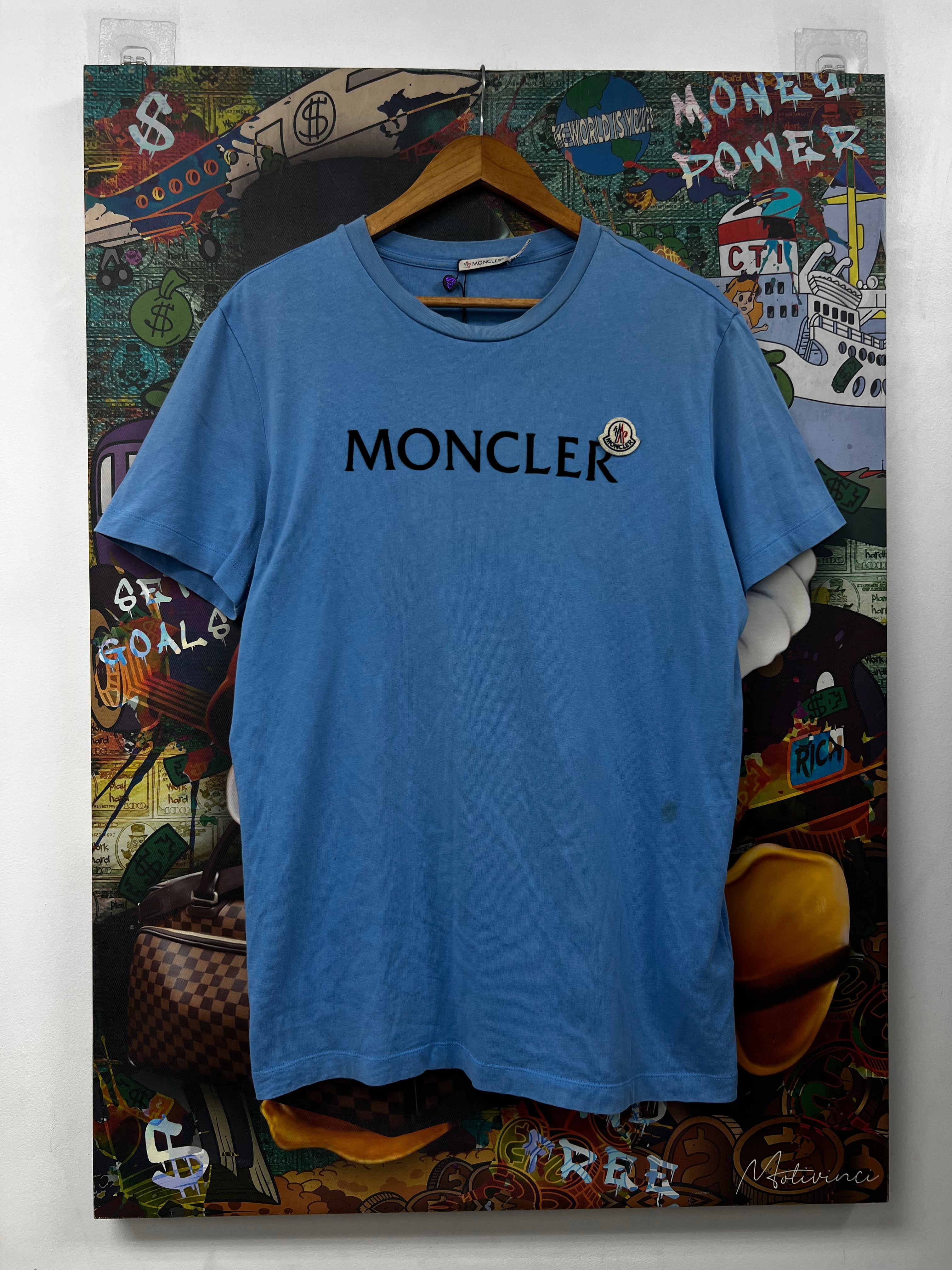 Moncler Blue Black Core Logo Tee