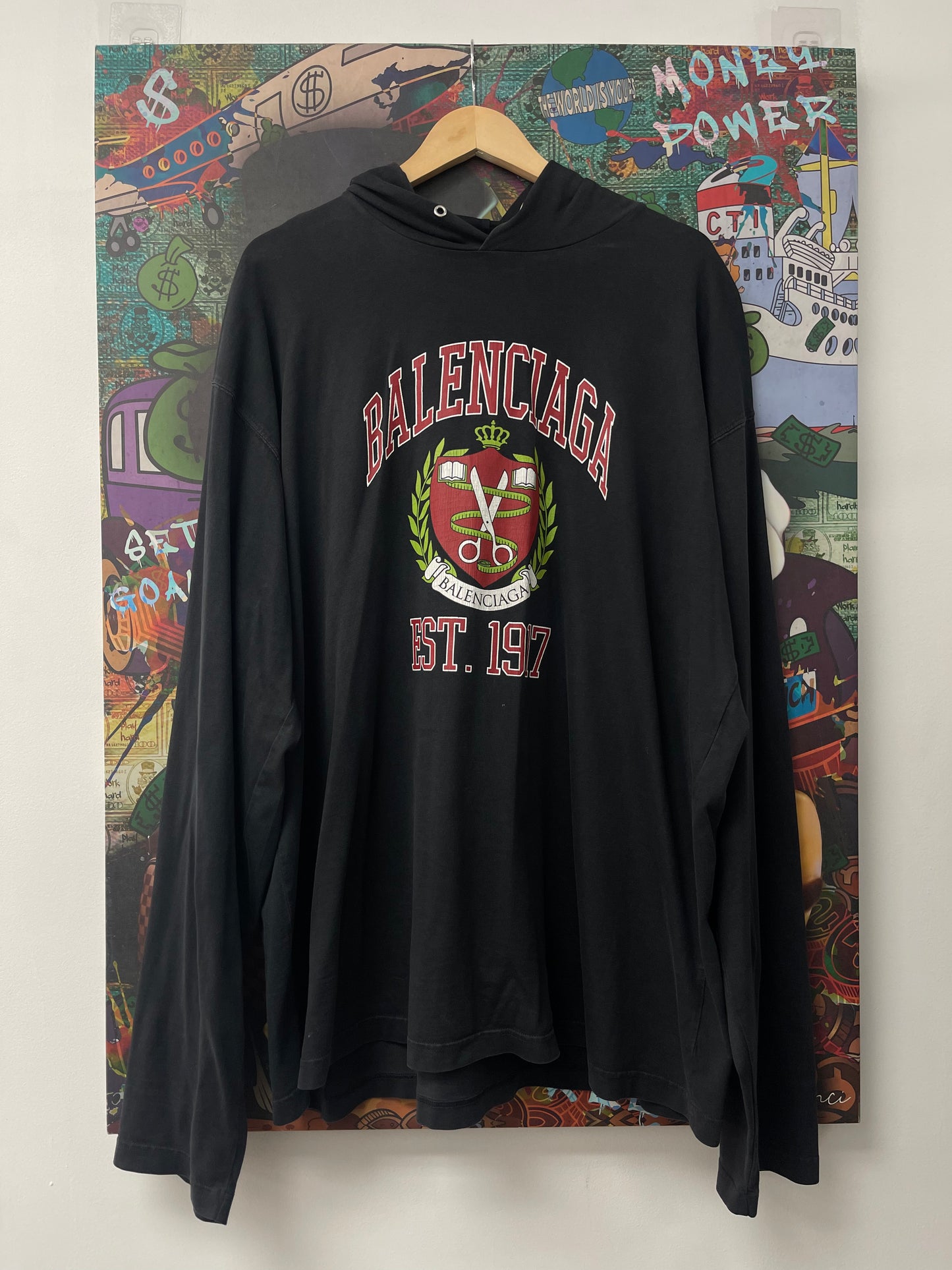 Balenciaga Crest Logo Hooded LS (4) Used