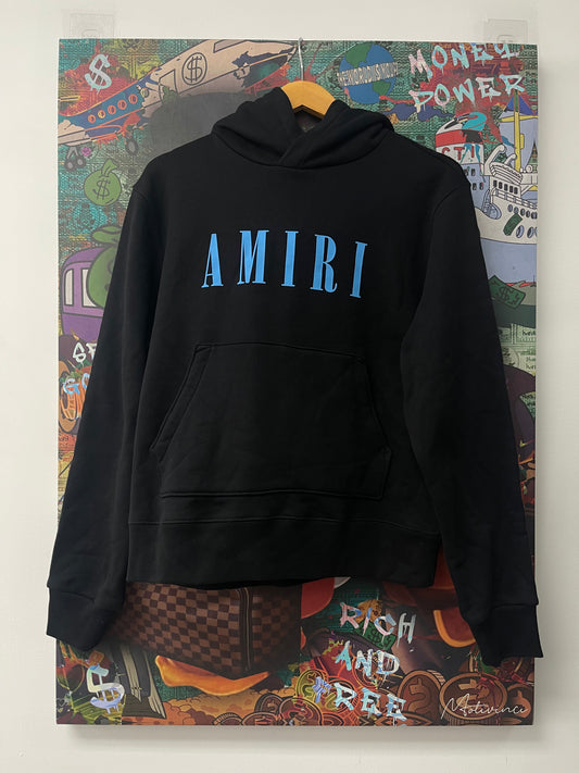 Amiri Core Logo Hoodie Black Blue New With Tags
