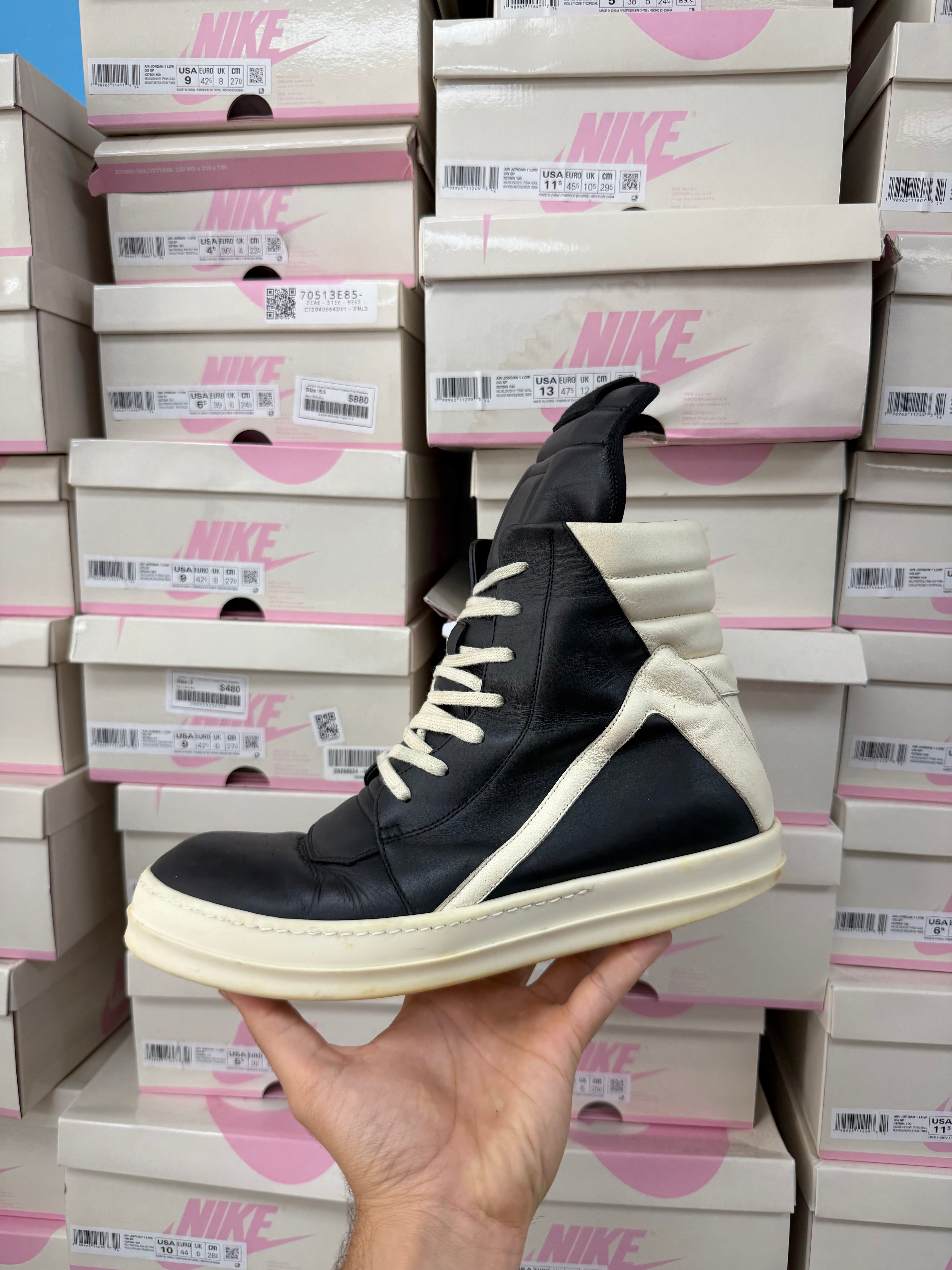 Rick Owens Black Geobasket Sneakers