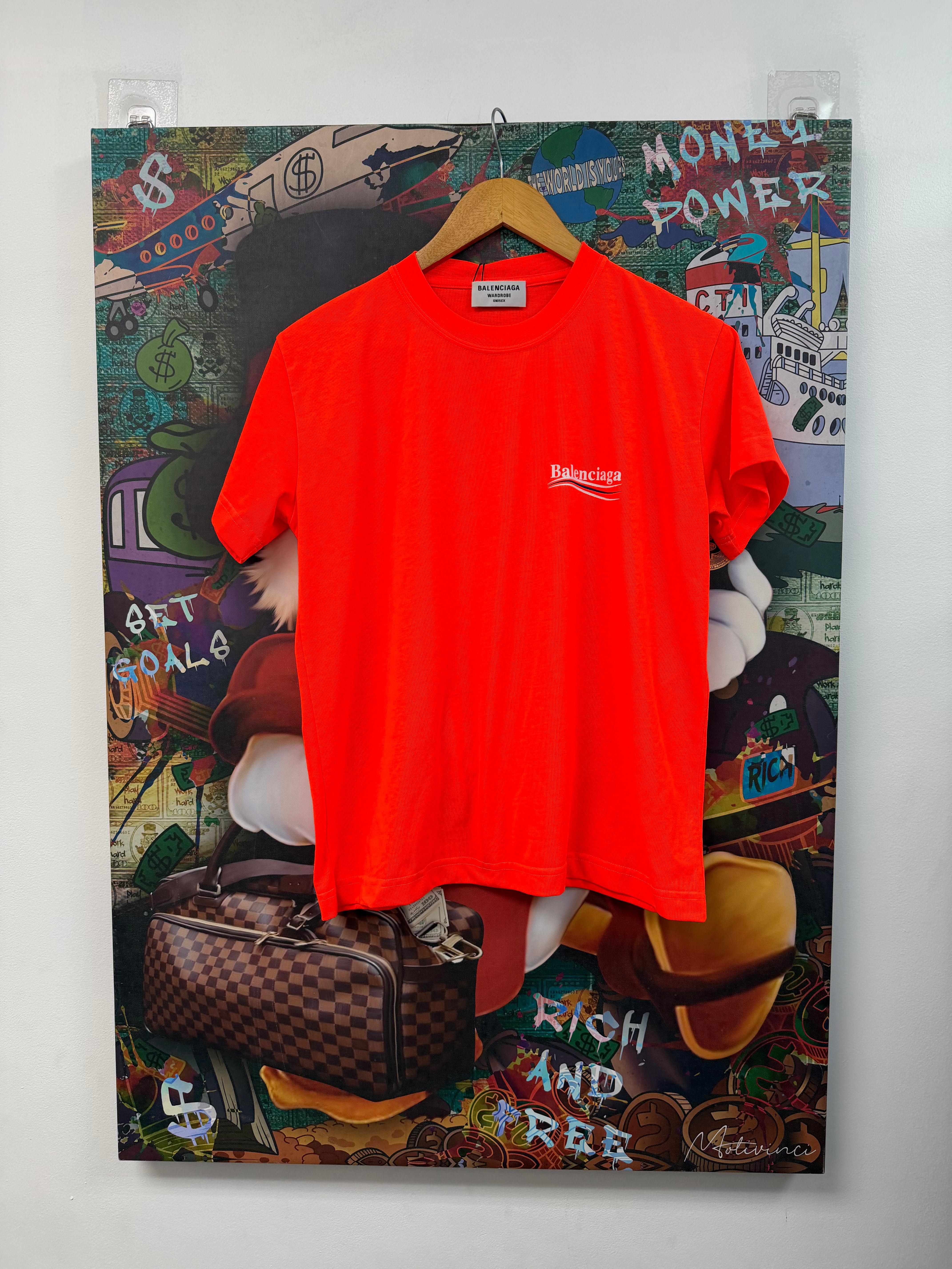 Balenciaga Orange Campaign Logo Tee