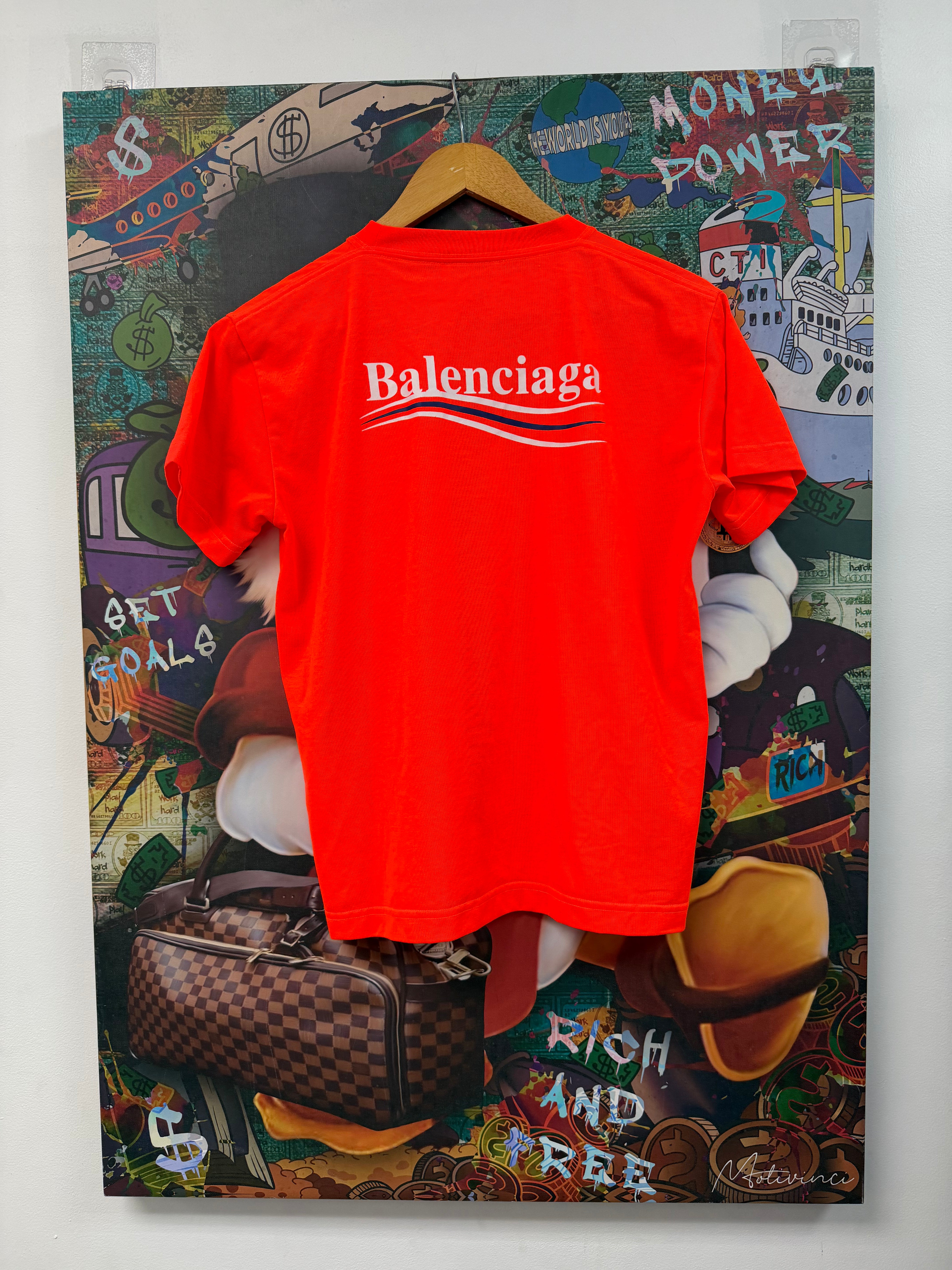 Balenciaga Orange Campaign Logo Tee