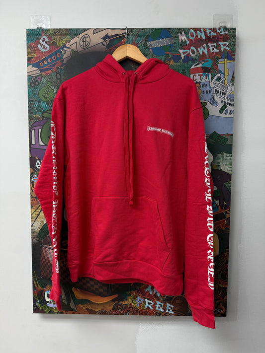 Chrome Hearts Red Scroll Logo Hoodie New Medium