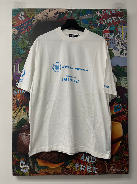 Balenciaga Food Programme Tee White Blue New With Tags