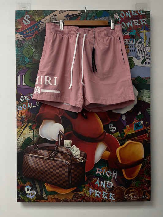 Amiri MA Swim Trunks Peach New With Tags