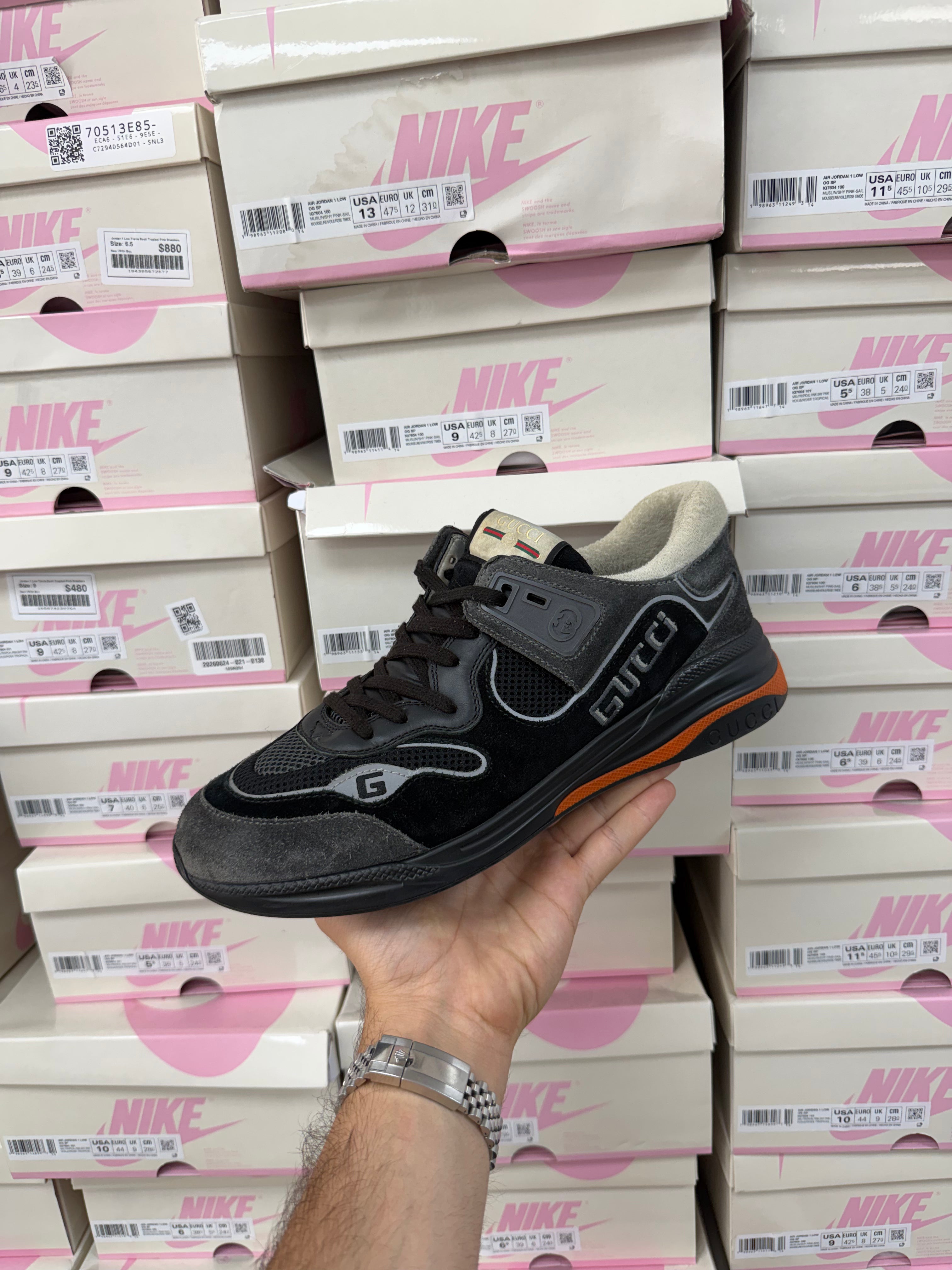 Gucci Black Orange Sneakers