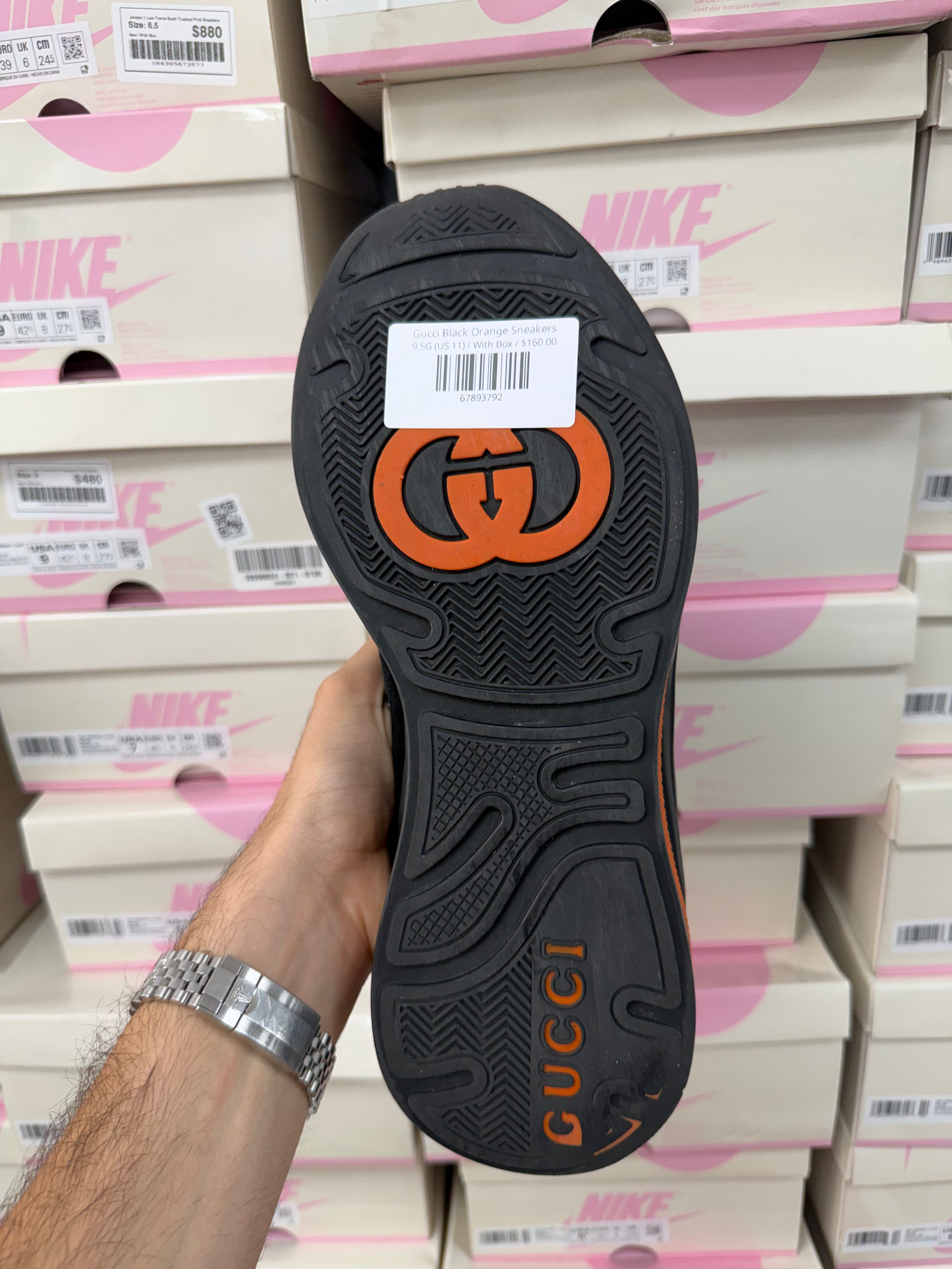 Gucci Black Orange Sneakers