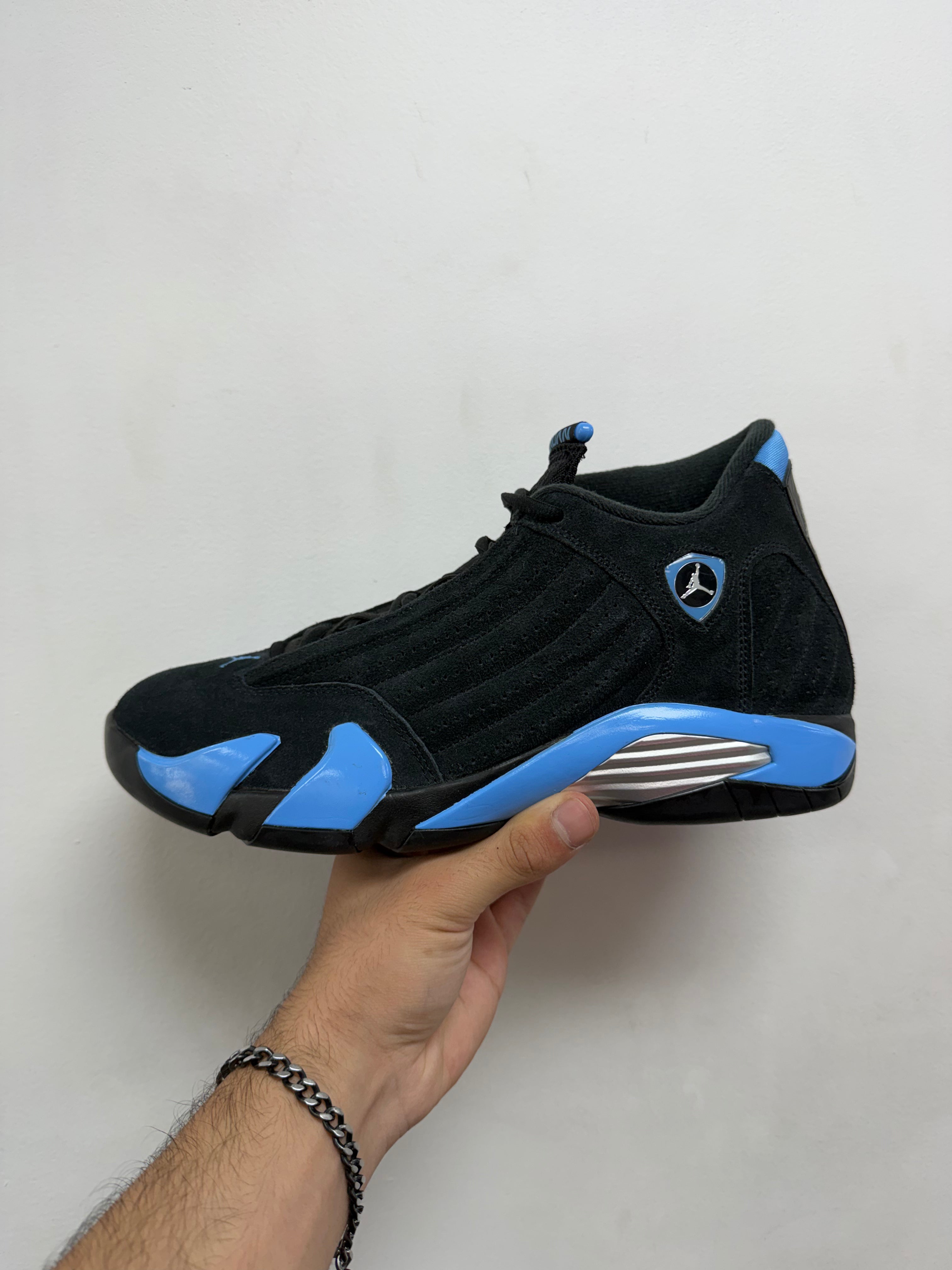Jordan 14 Black University Blue Sneakers