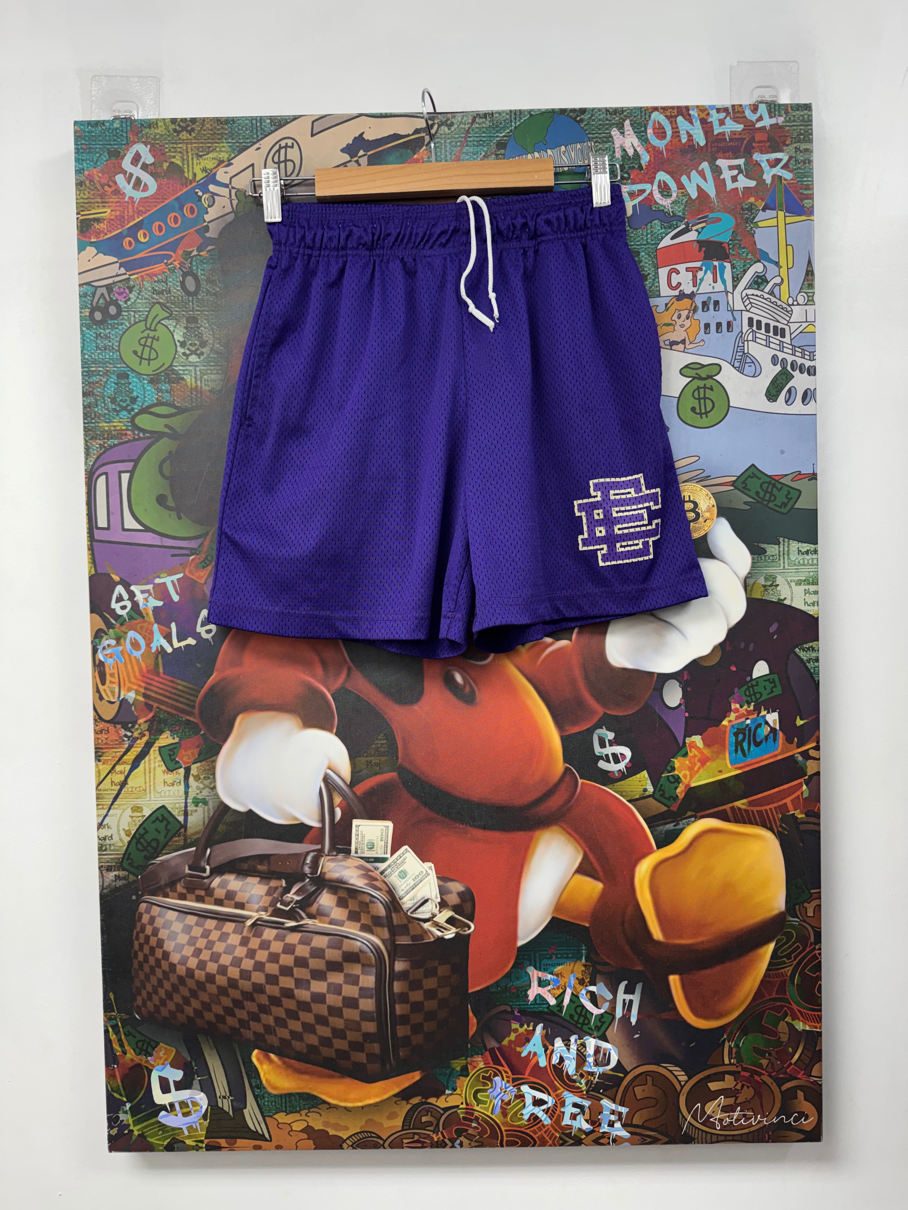 Eric Emanuel Purple Cream Shorts