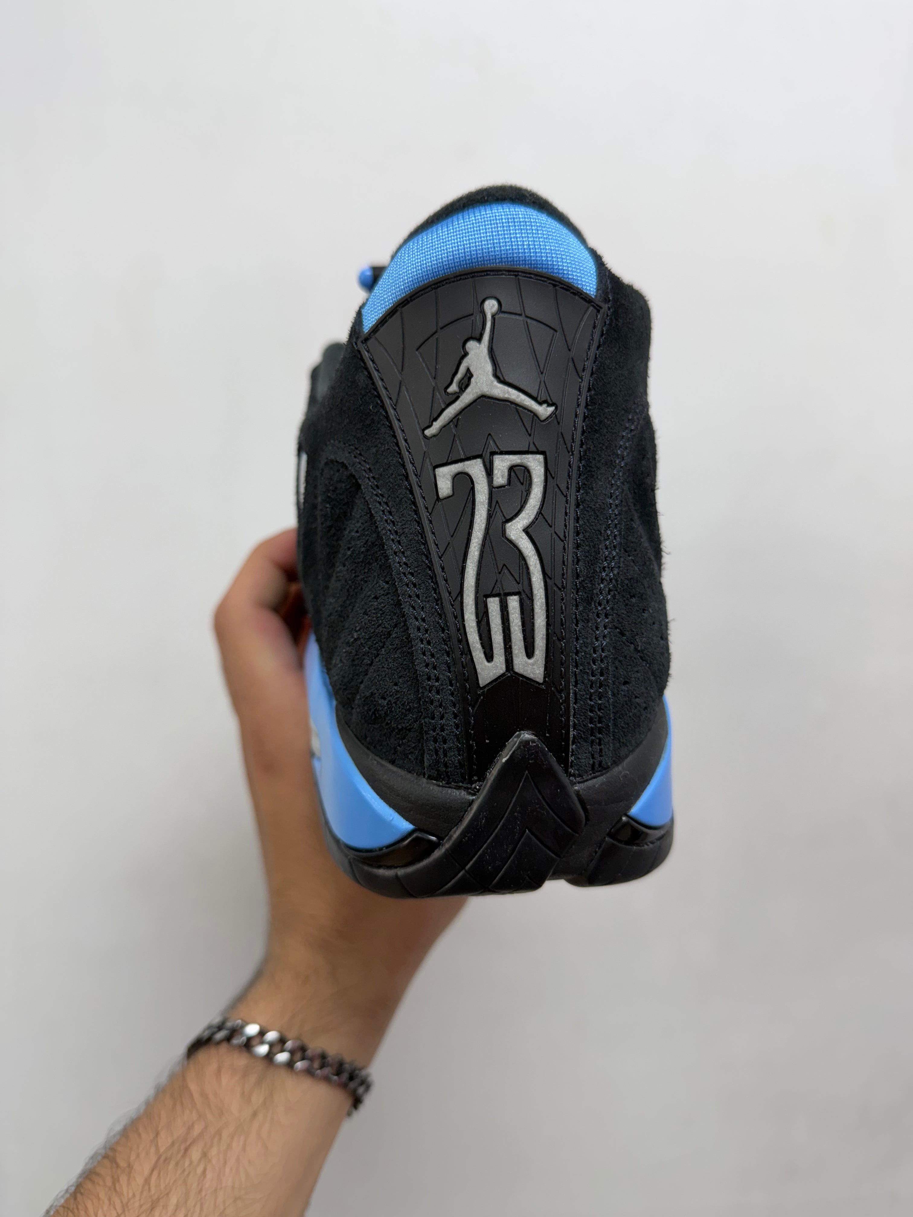 Jordan 14 Black University Blue Sneakers
