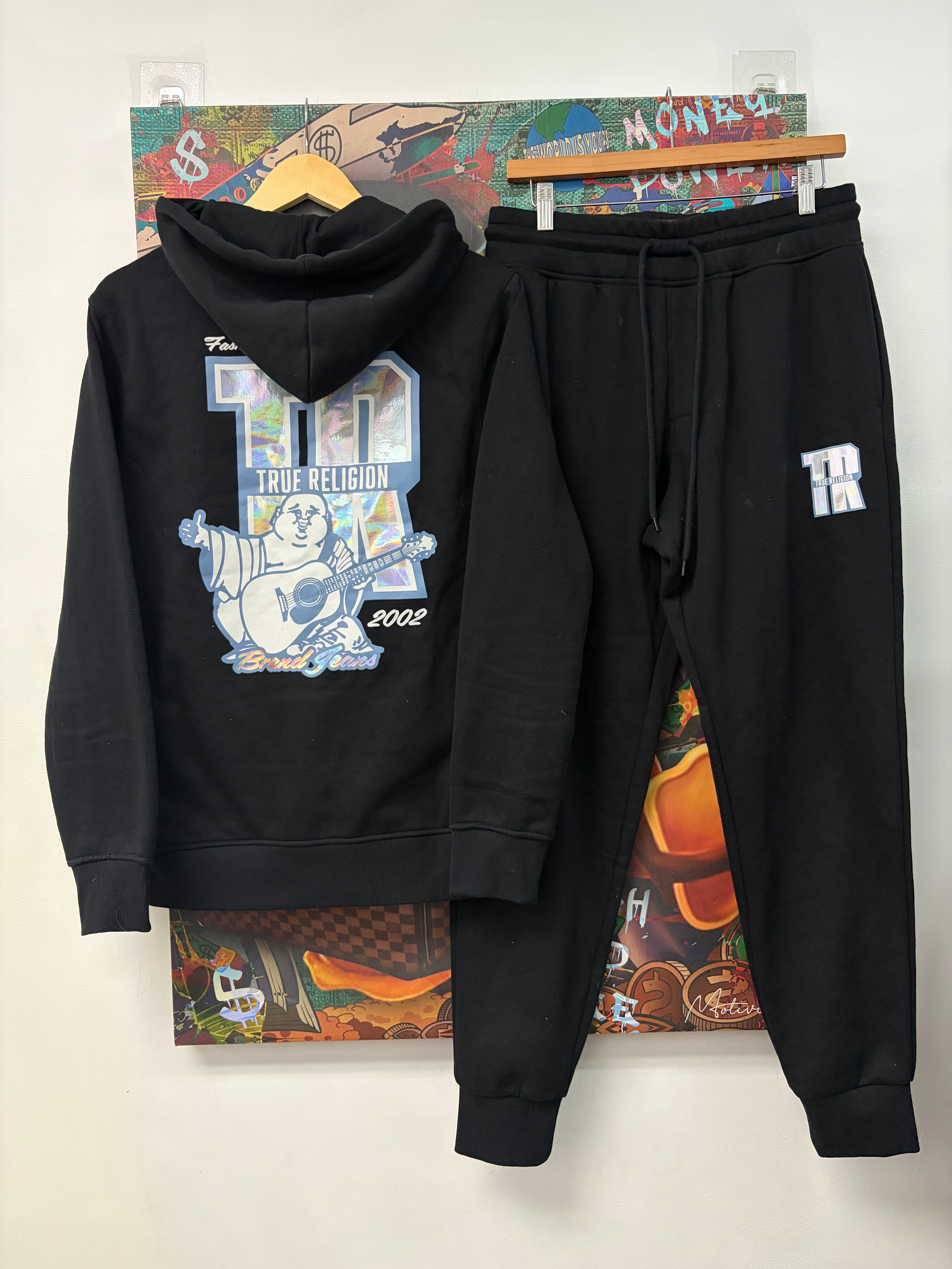 True Religon Black Monochrome Zip Sweatsuit