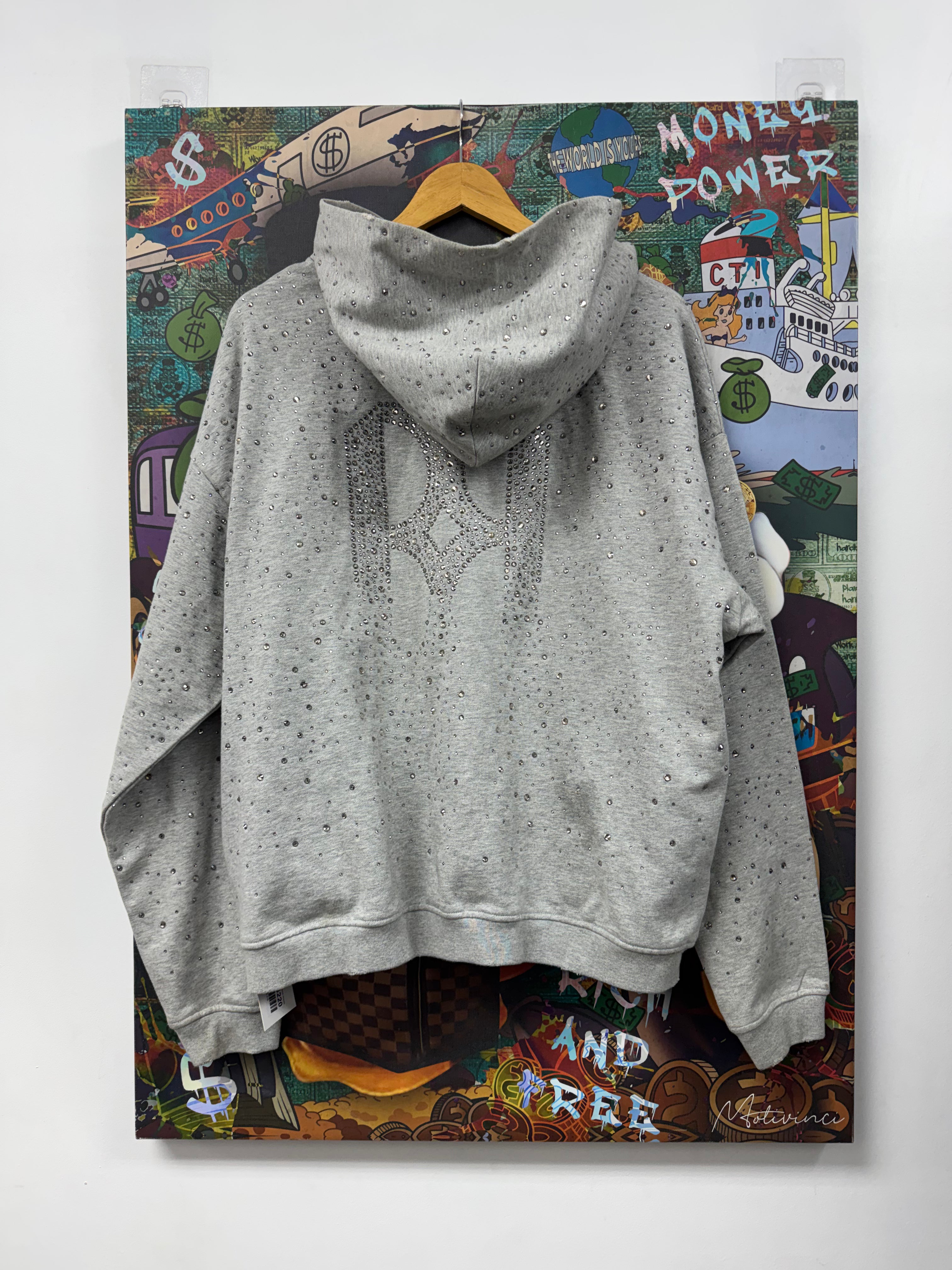 Birth Of A Royal Child Grey Rhinestone Hoodie