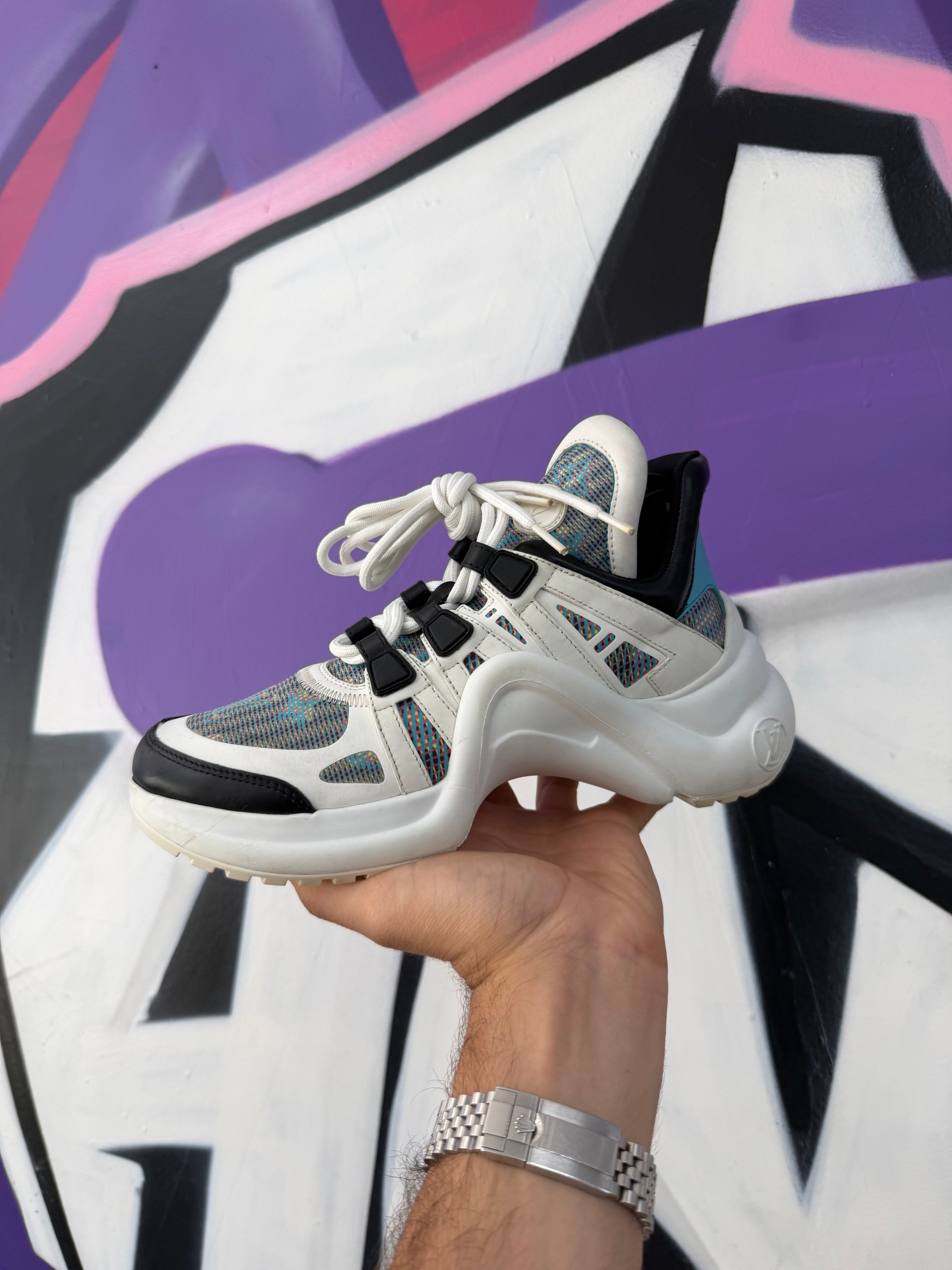 Louis Vuitton White Blue Archlight Sneakers