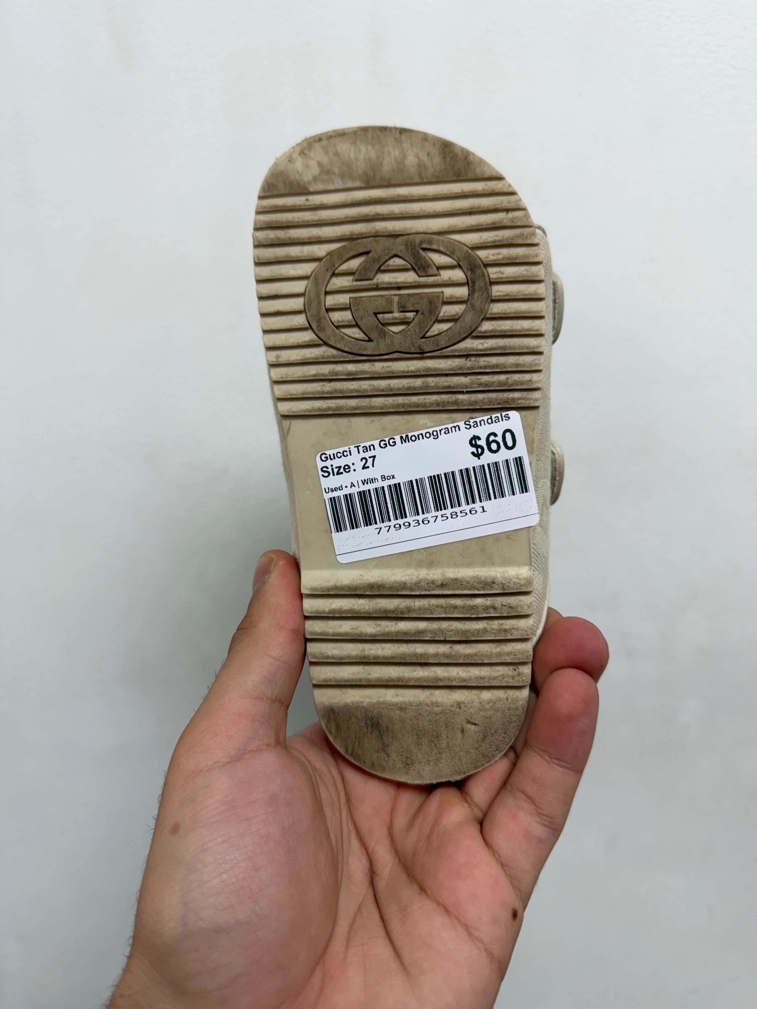 Gucci Tan GG Monogram Sandals