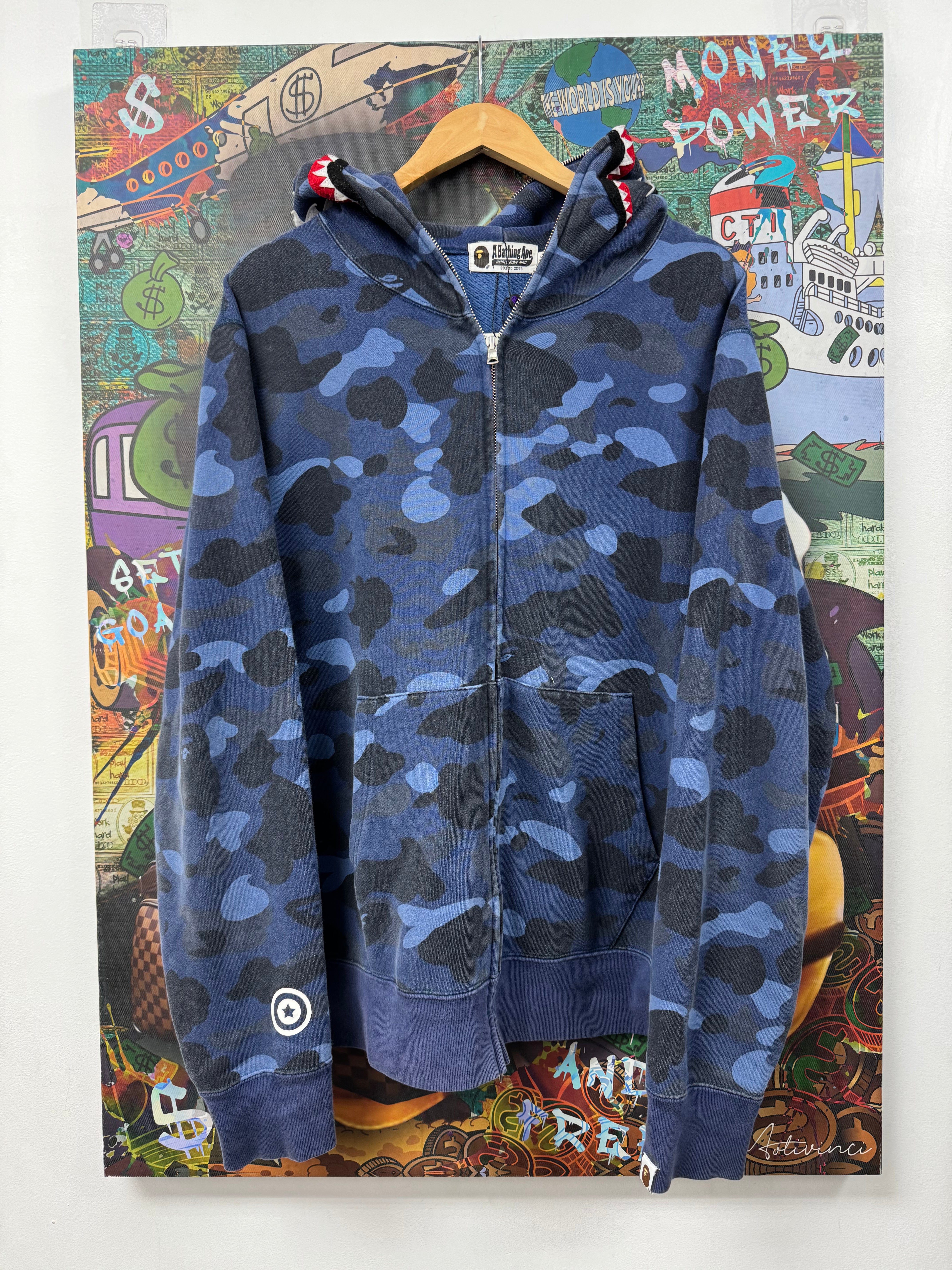 BAPE Blue Camo Shark Zip Up
