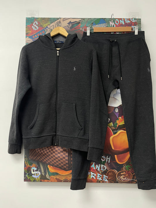 Polo Tech Sweatsuit Charcoal Grey (Medium Top S Bottom) Used