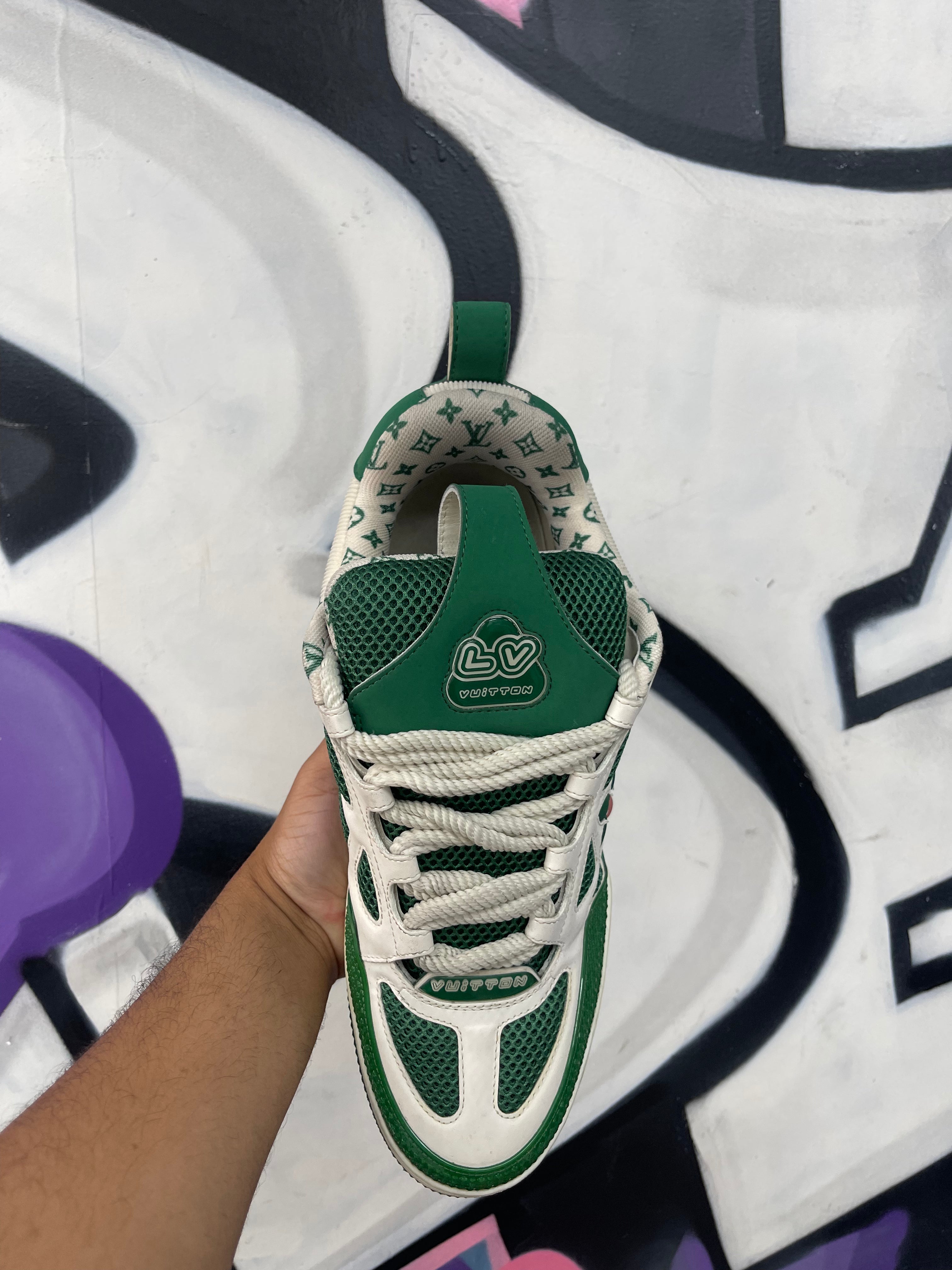 Louis Vuitton Green White Skate Sneakers