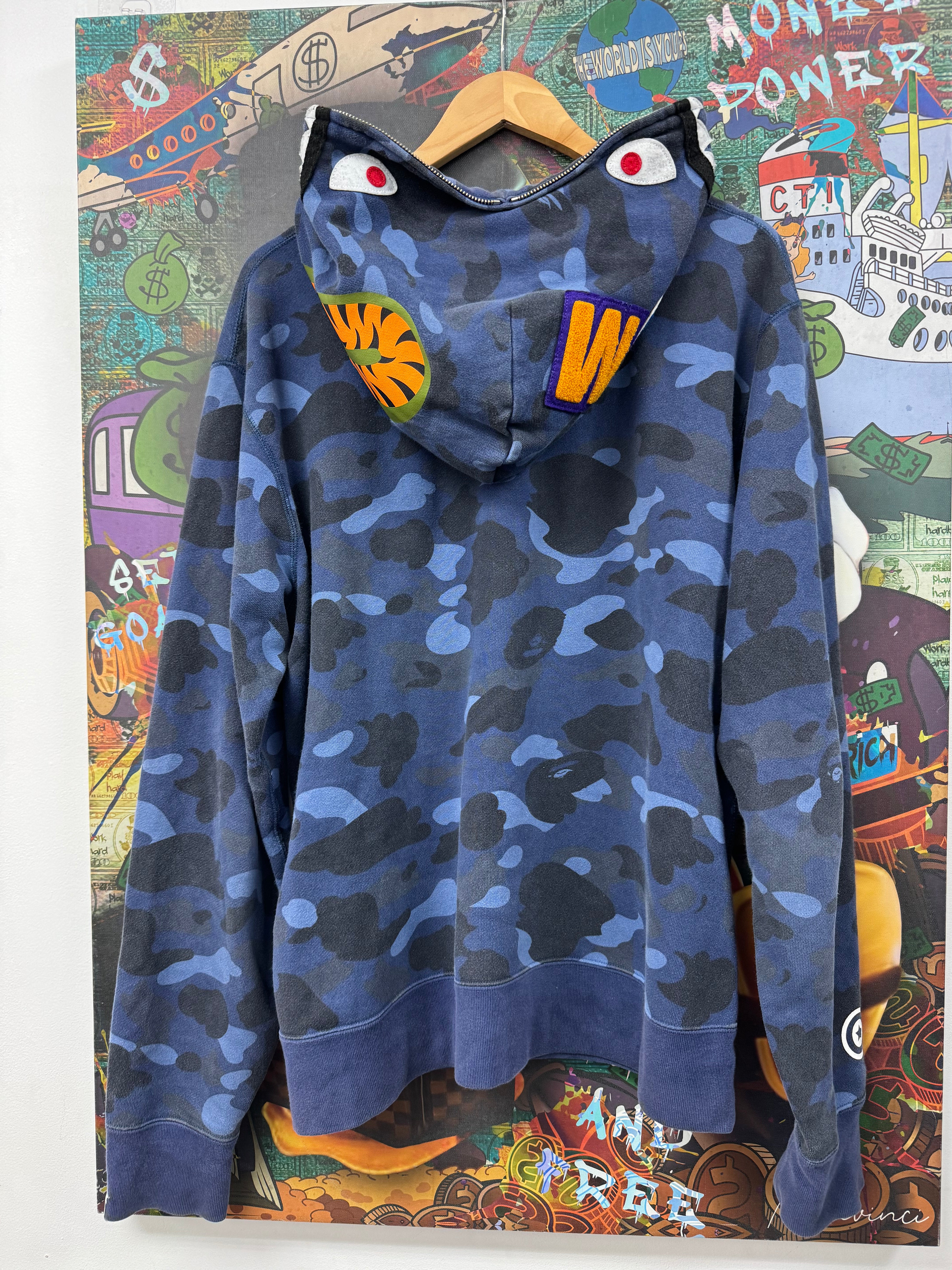 BAPE Blue Camo Shark Zip Up