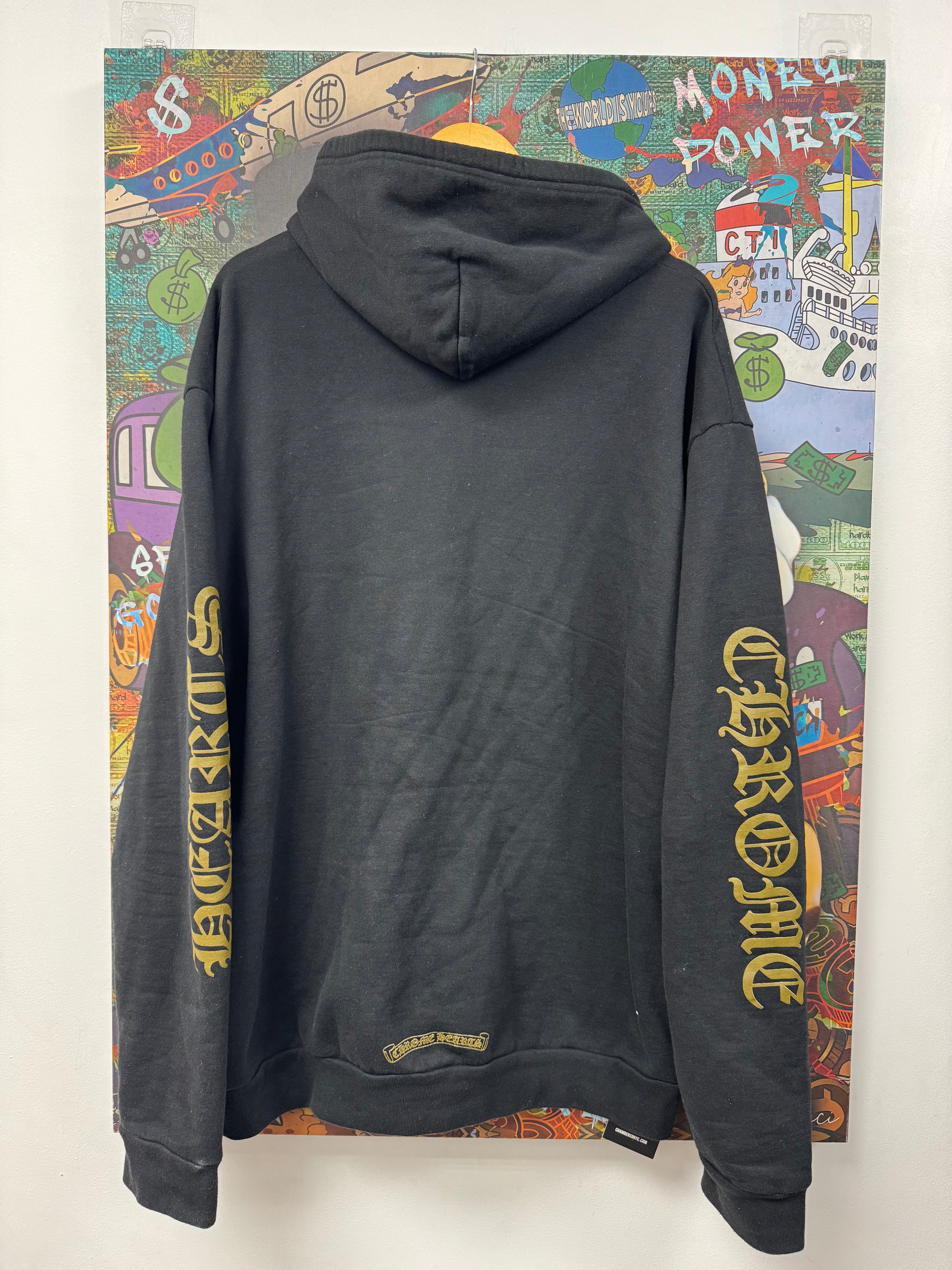 Chrome  Hearts Olive Vertical Logo Zip Up