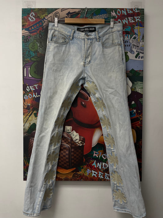 LostSHDWS Studded Denim Light Wash Used
