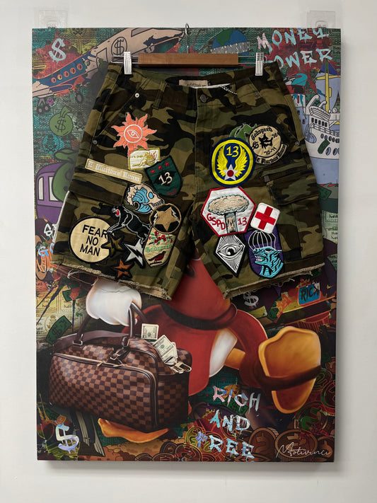 Godspeed Patchwork Camo Shorts New With Tags