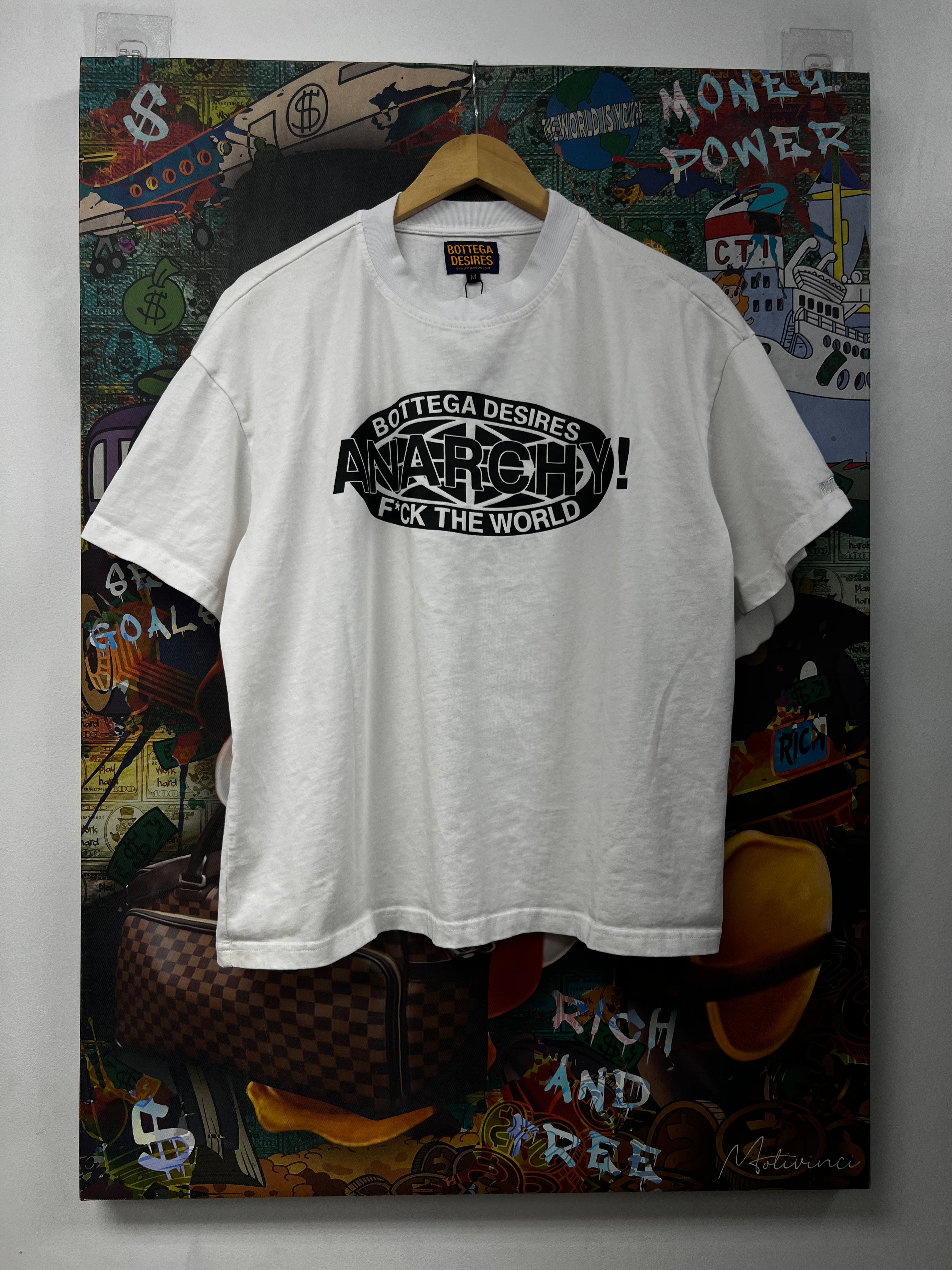Bottega Desires White Black Anarchy Tee