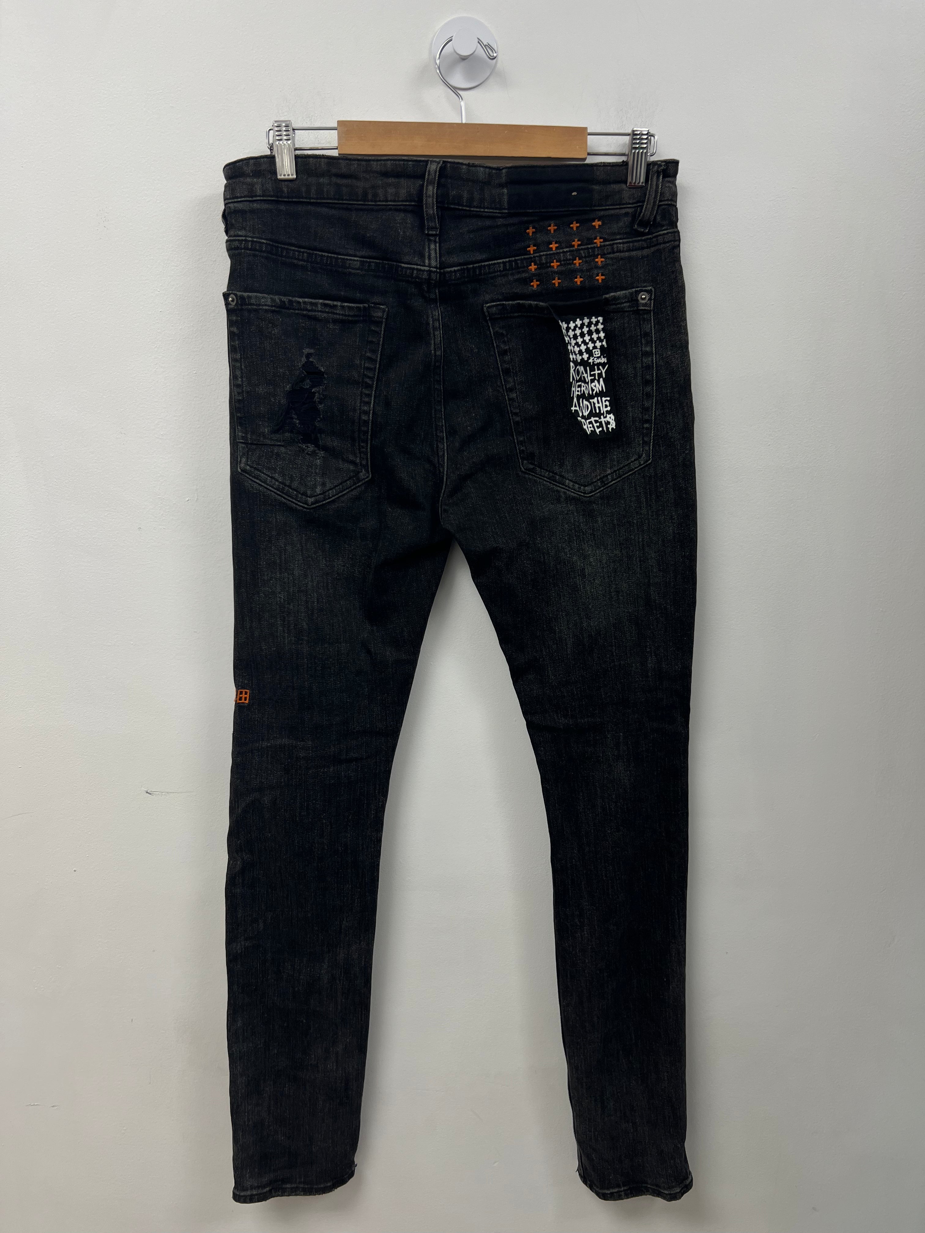 Ksubi Black Wash Orange Jeans