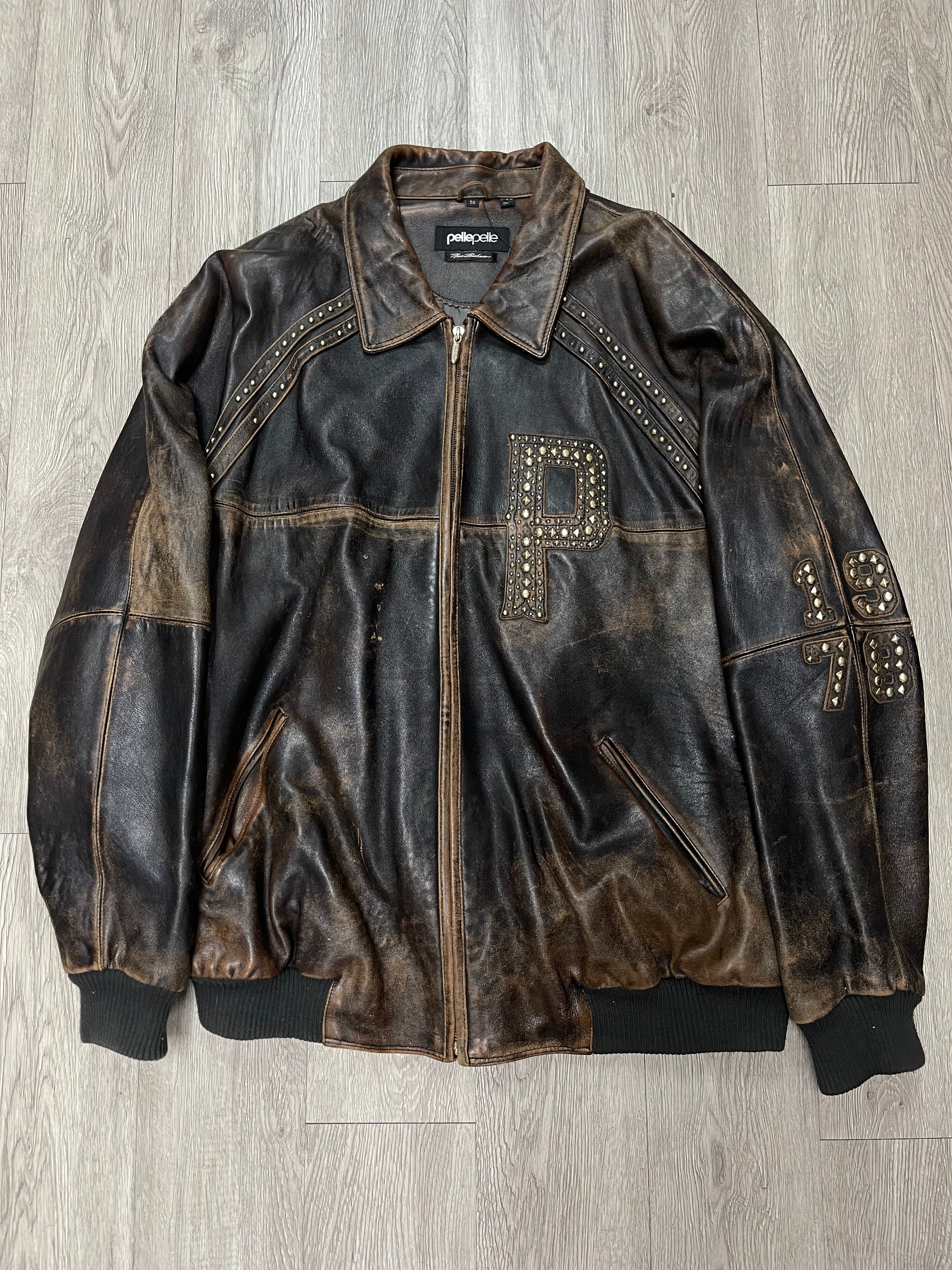Pelle Pelle Brown 1978 Studded (58) Varsity Jacket