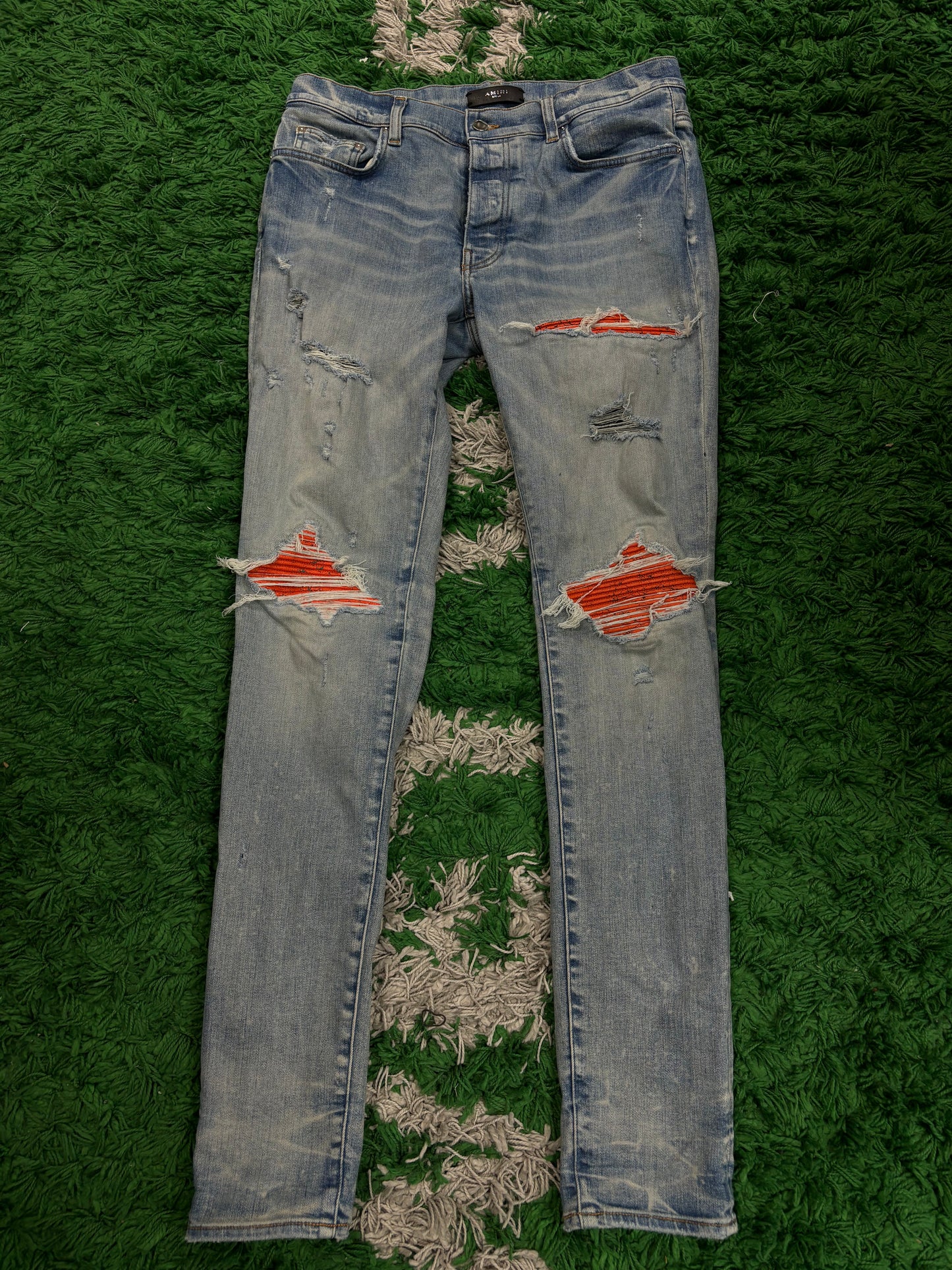 Amiri MX1 Lightwash Orange Crackle  Used 34 N/A