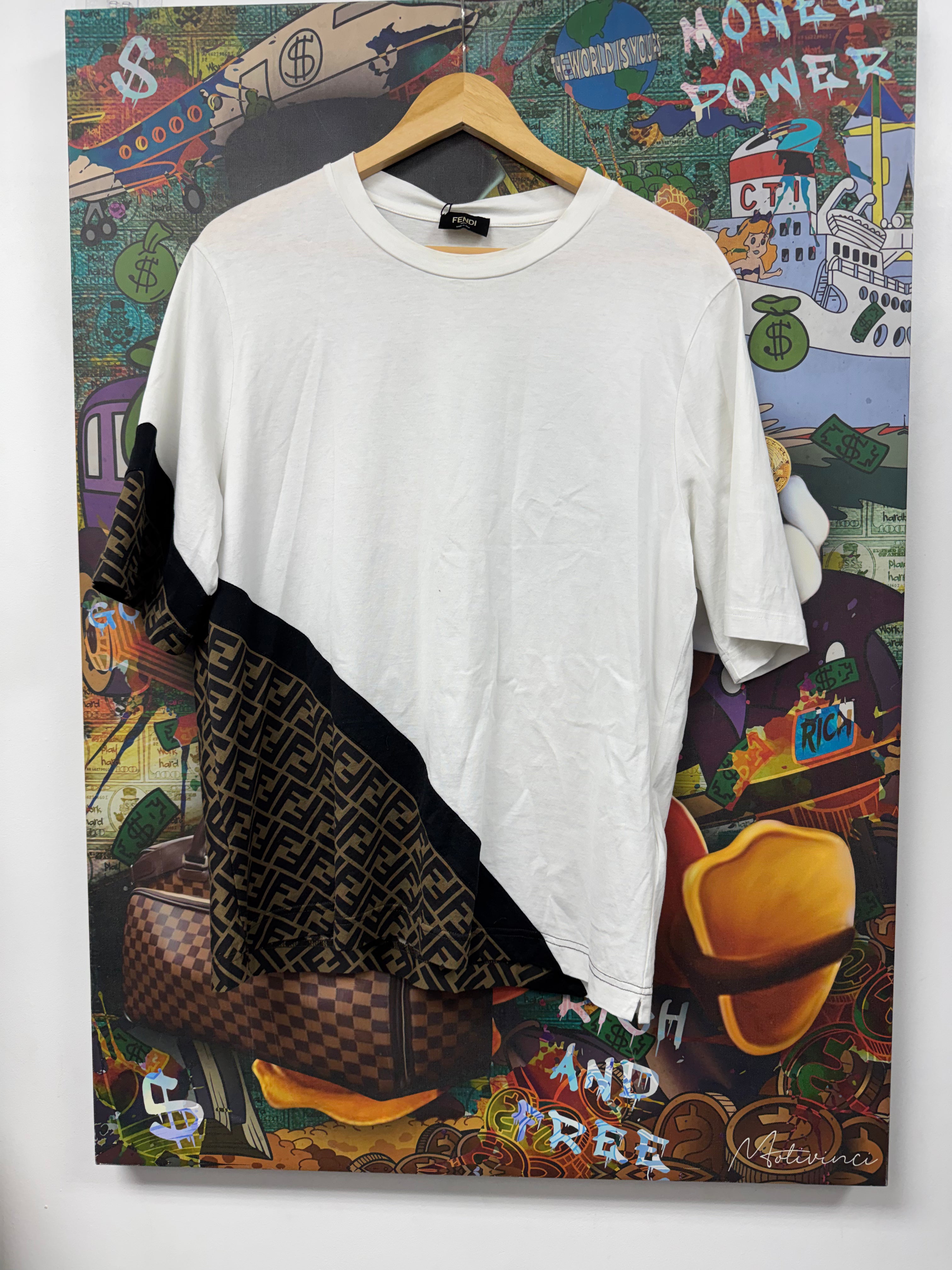 Fendi White Brown FF Monogram Tee