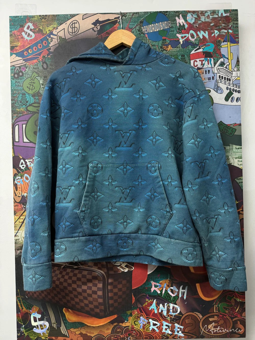 LV 2054 Blue Hoodie