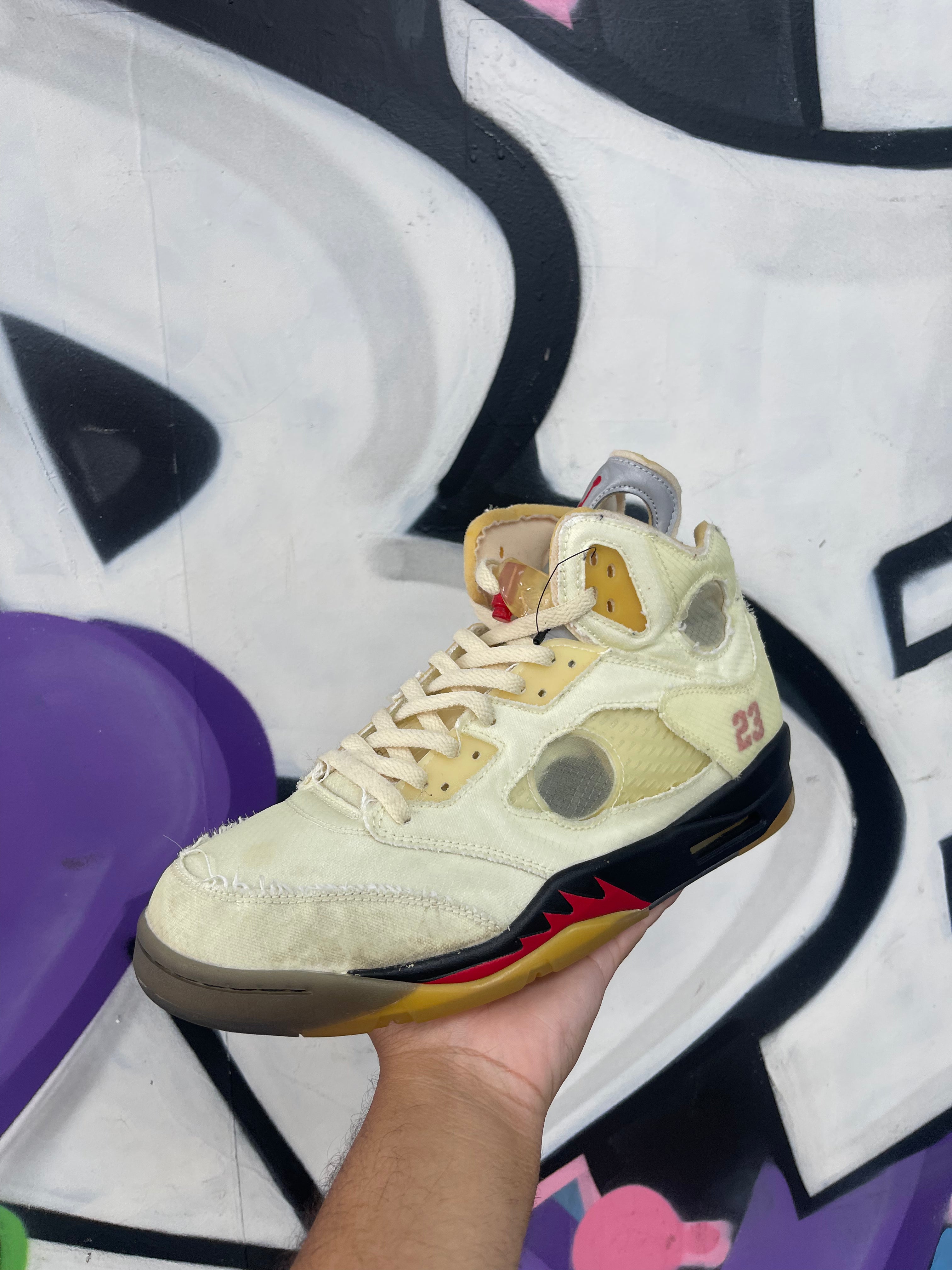 Jordan 5 Off White Sail Sneakers