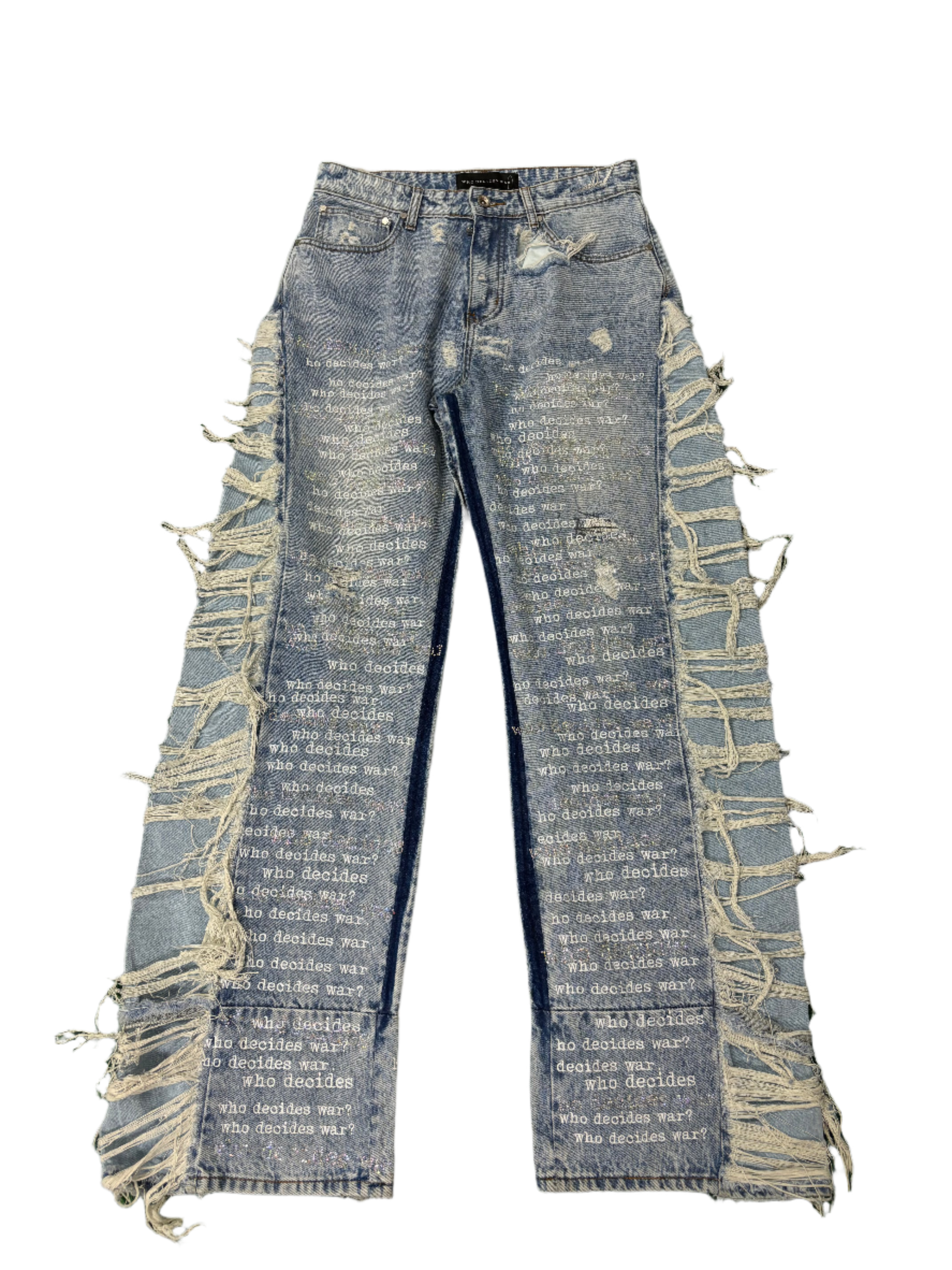 WDW Rhinestone Scripture Light Wash Jeans
