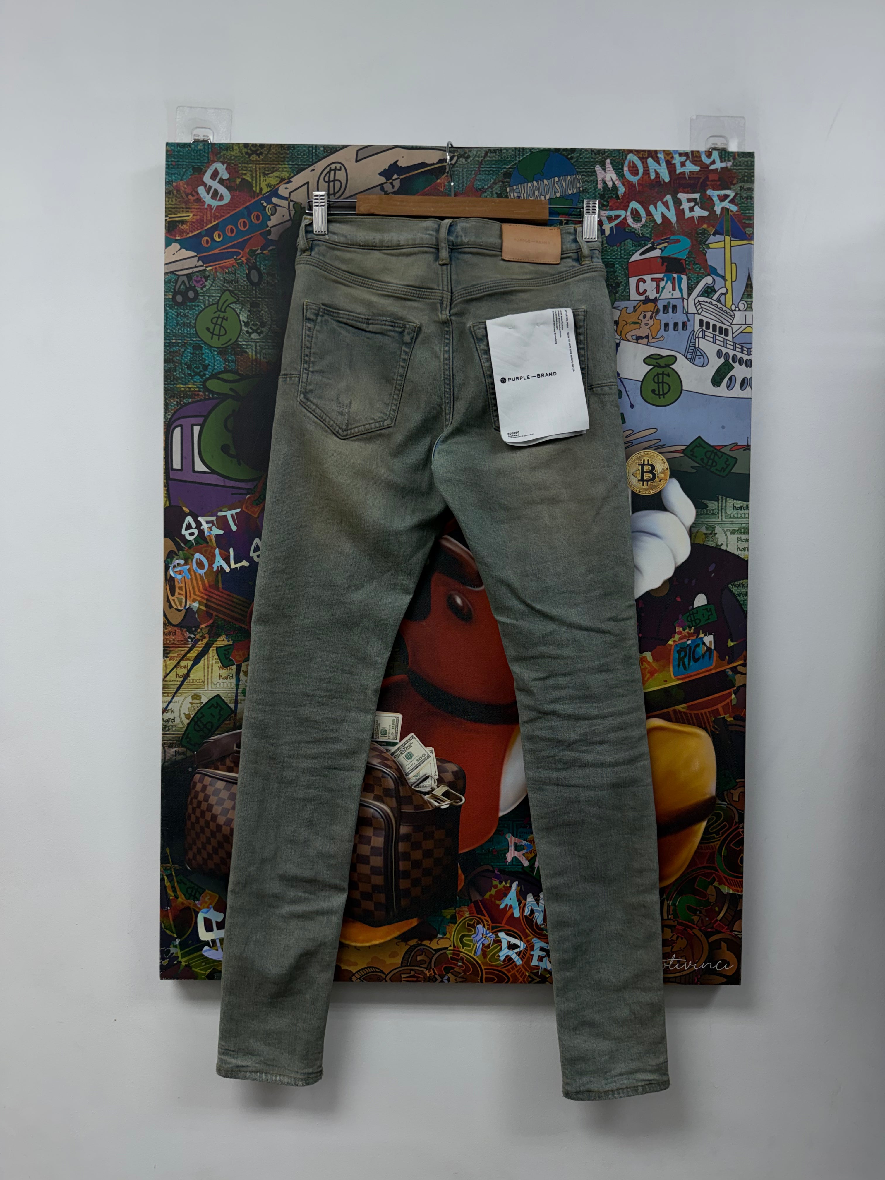 Purple Brand Vintage Wash Knee Ripped Jeans