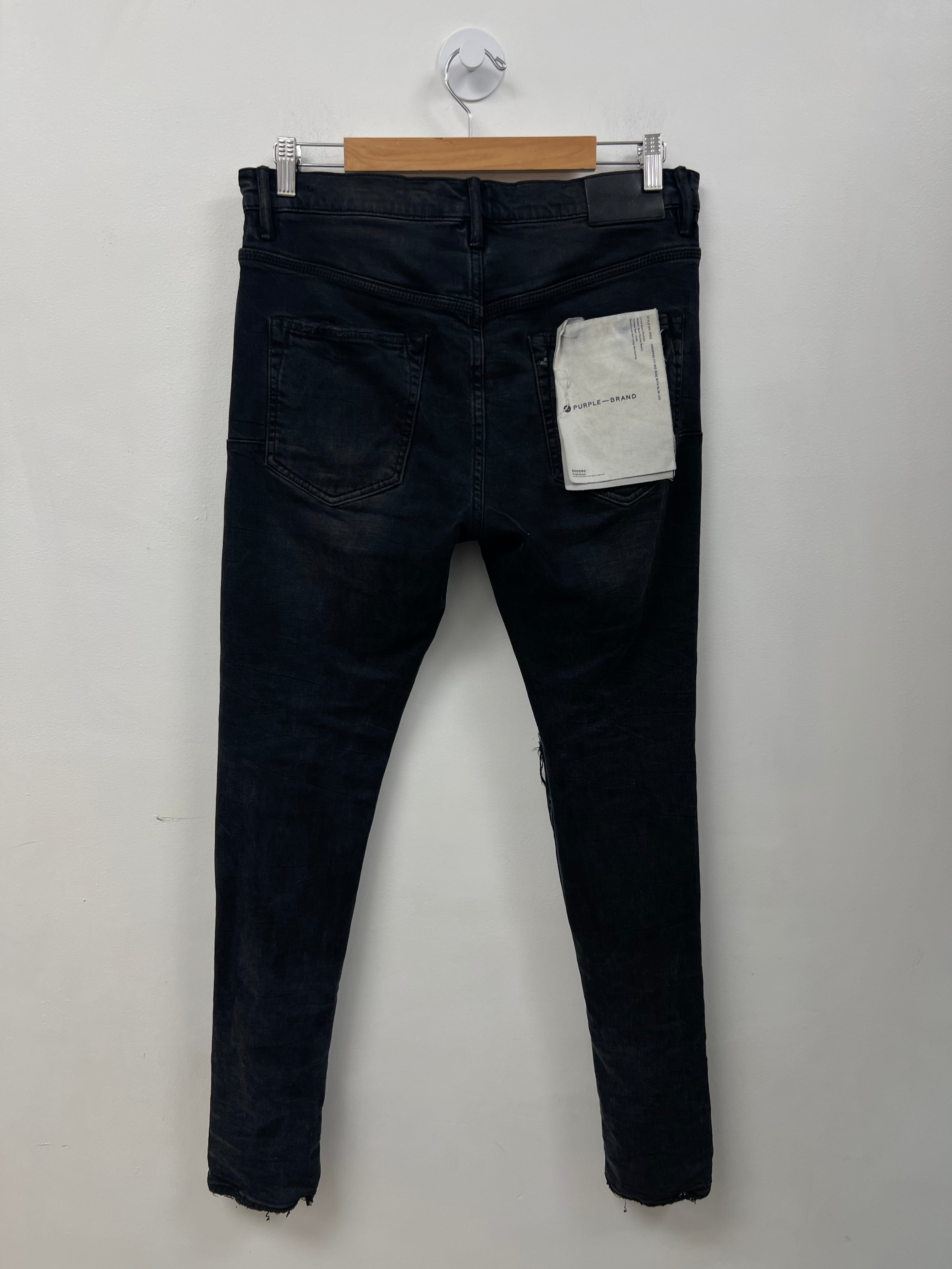 Purple Brand Black Knee Rip Jeans