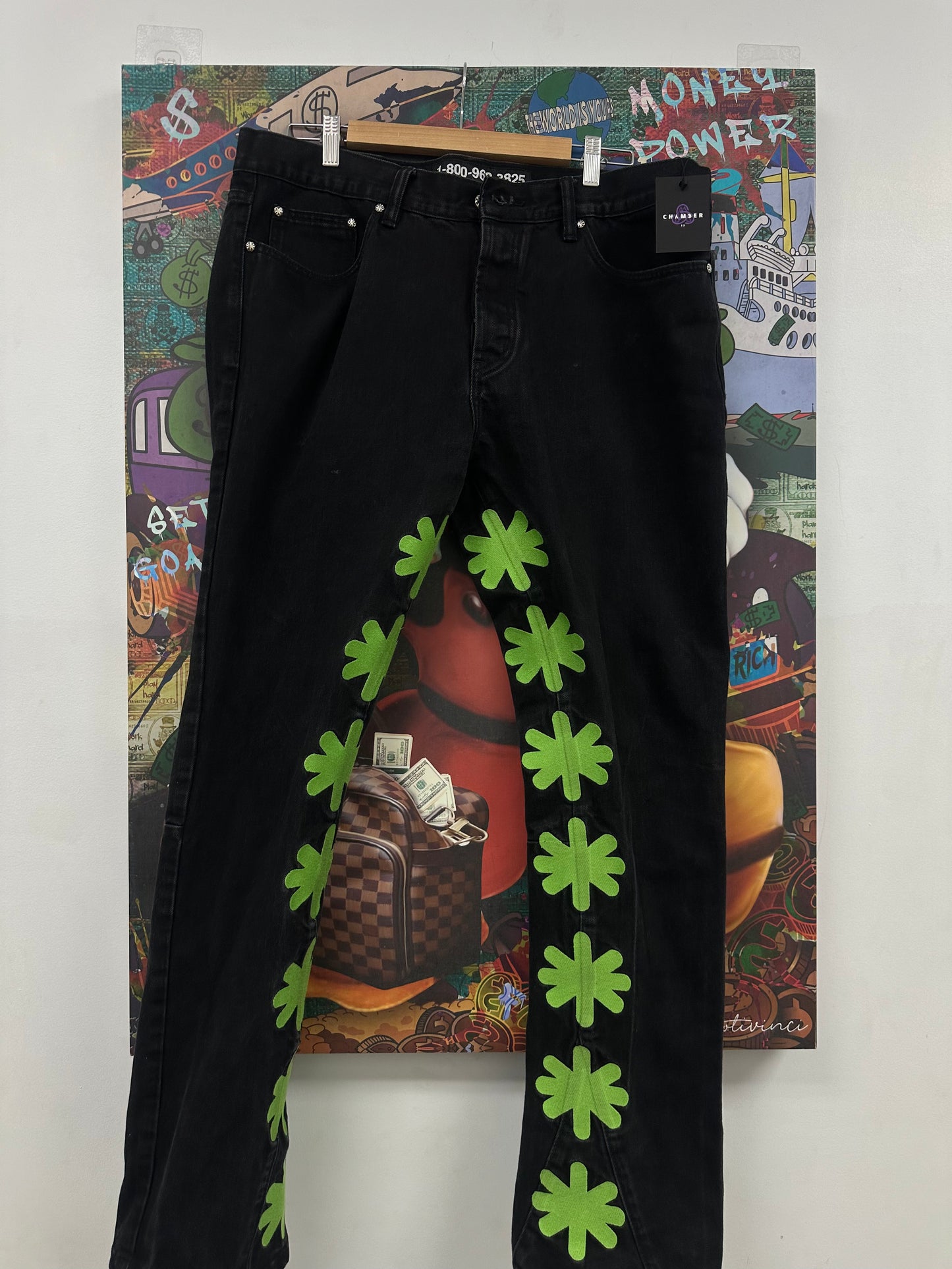 LOSTSHDWS Jeans Black Green Used 38 N/A