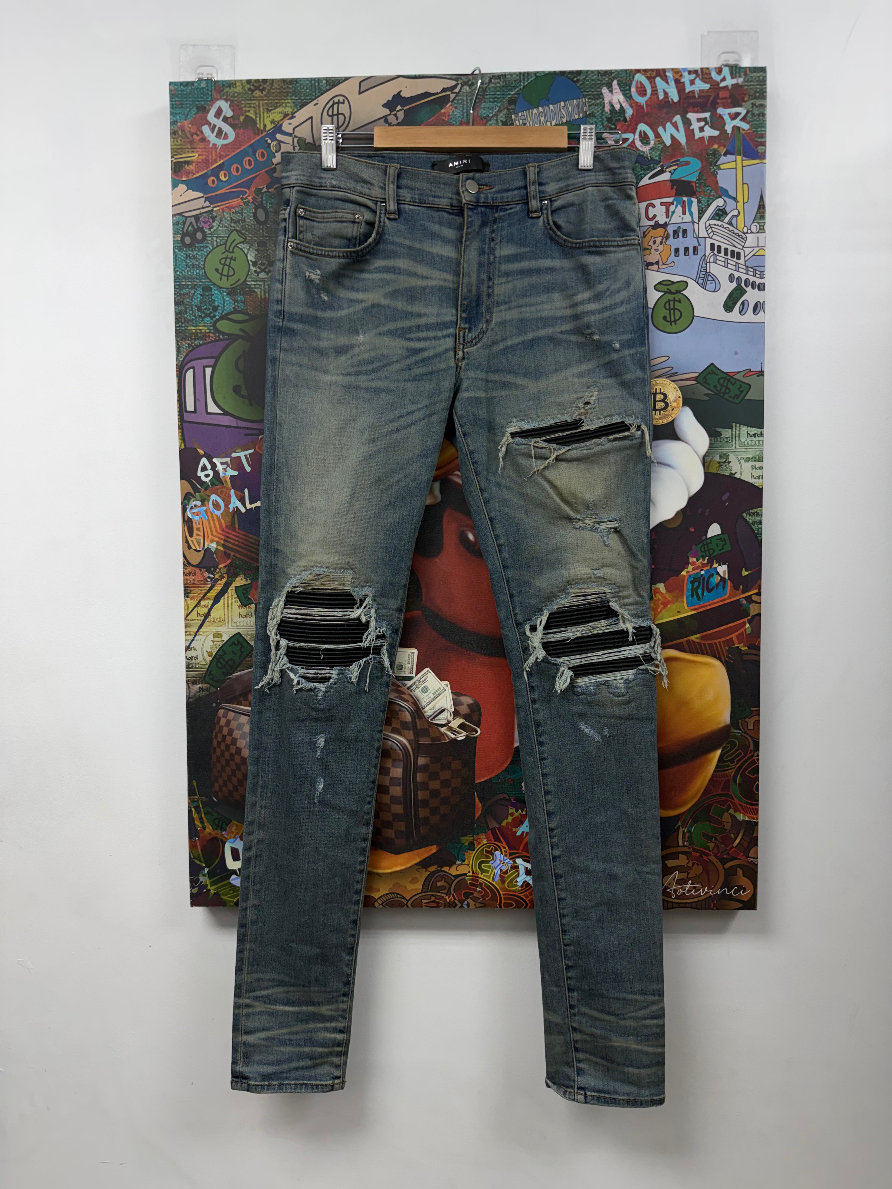 Amiri MX1 Vintage Wash Black Patch (Old Season Zipper) Jeans