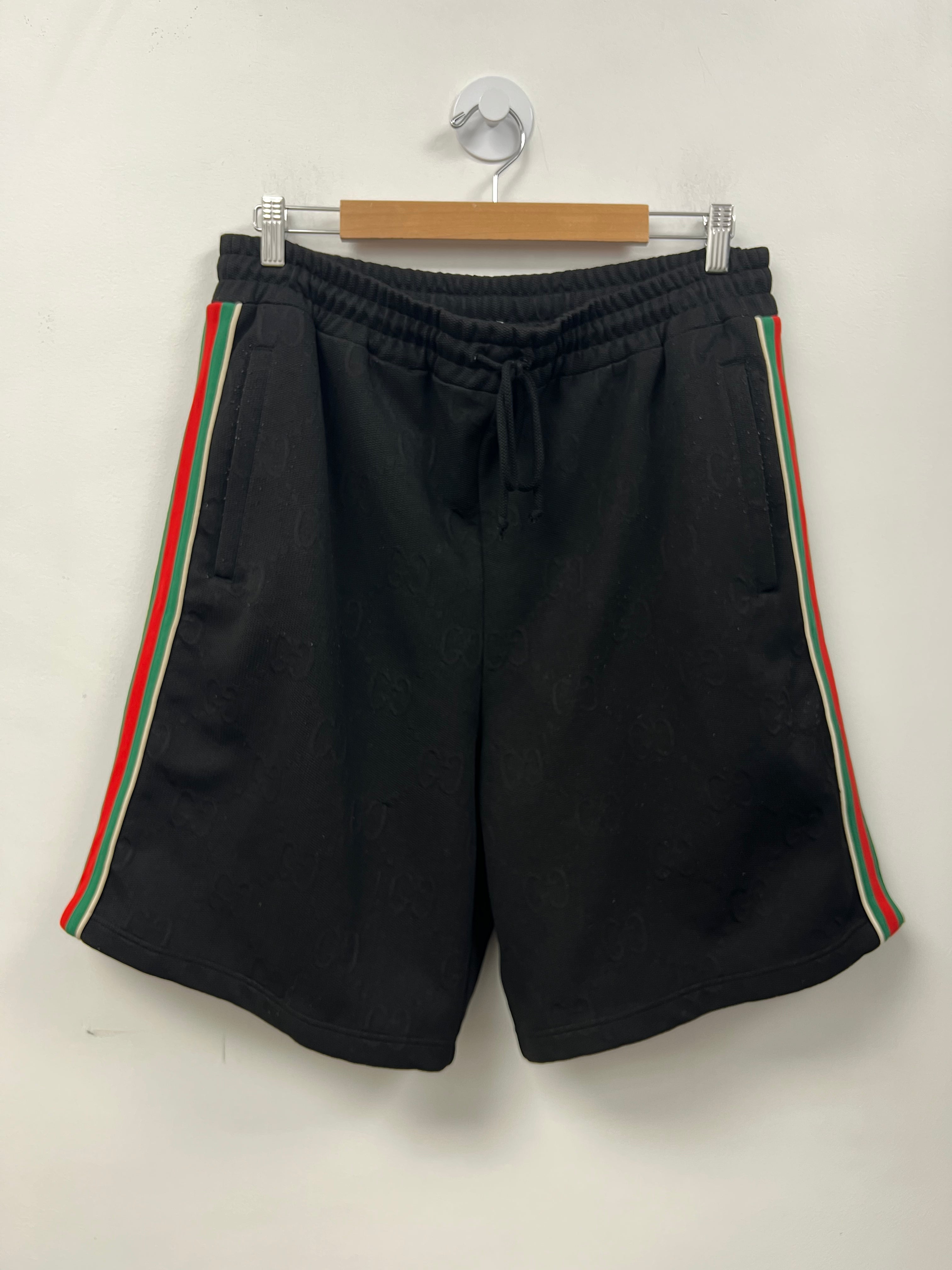 Gucci Black Monogram Track Shorts